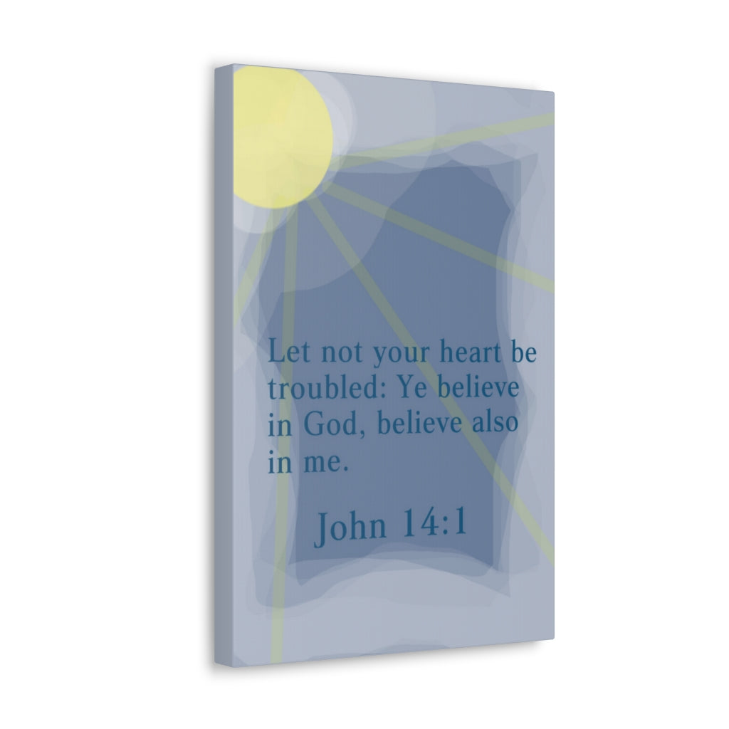 Scripture Walls Ye Believe In God John 14:1 Bible Verse Canvas Christian Wall Art Ready to Hang Unframed-Express Your Love Gifts