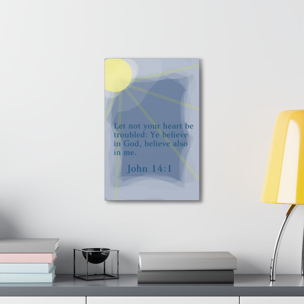 Scripture Walls Ye Believe In God John 14:1 Bible Verse Canvas Christian Wall Art Ready to Hang Unframed-Express Your Love Gifts