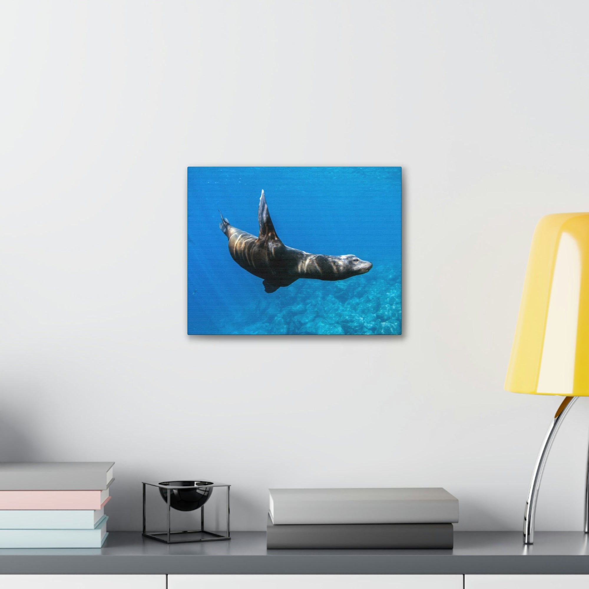 Scripture Walls Sea Lion Hunting Sea Lion on Hunt Print Animal Wall Art Wildlife Canvas Prints Wall Art Ready to Hang Unframed-Express Your Love Gifts