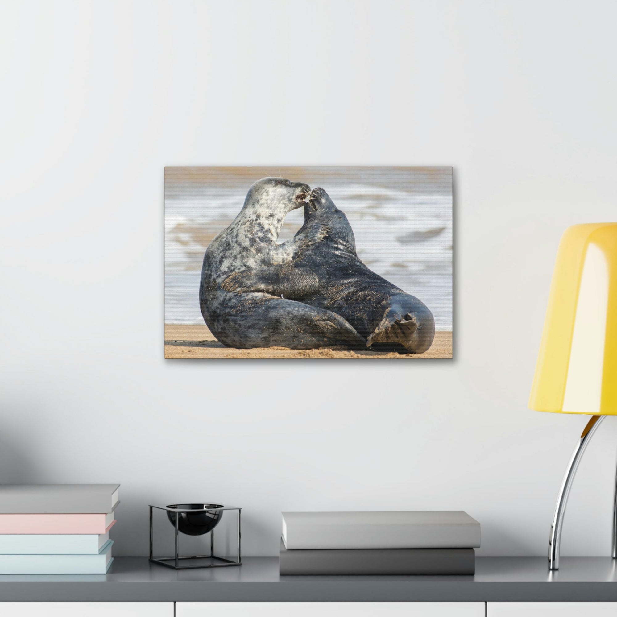 Scripture Walls Seal Couple Seal Couple Print Animal Wall Art Wildlife Canvas Prints Wall Art Ready to Hang Unframed-Express Your Love Gifts