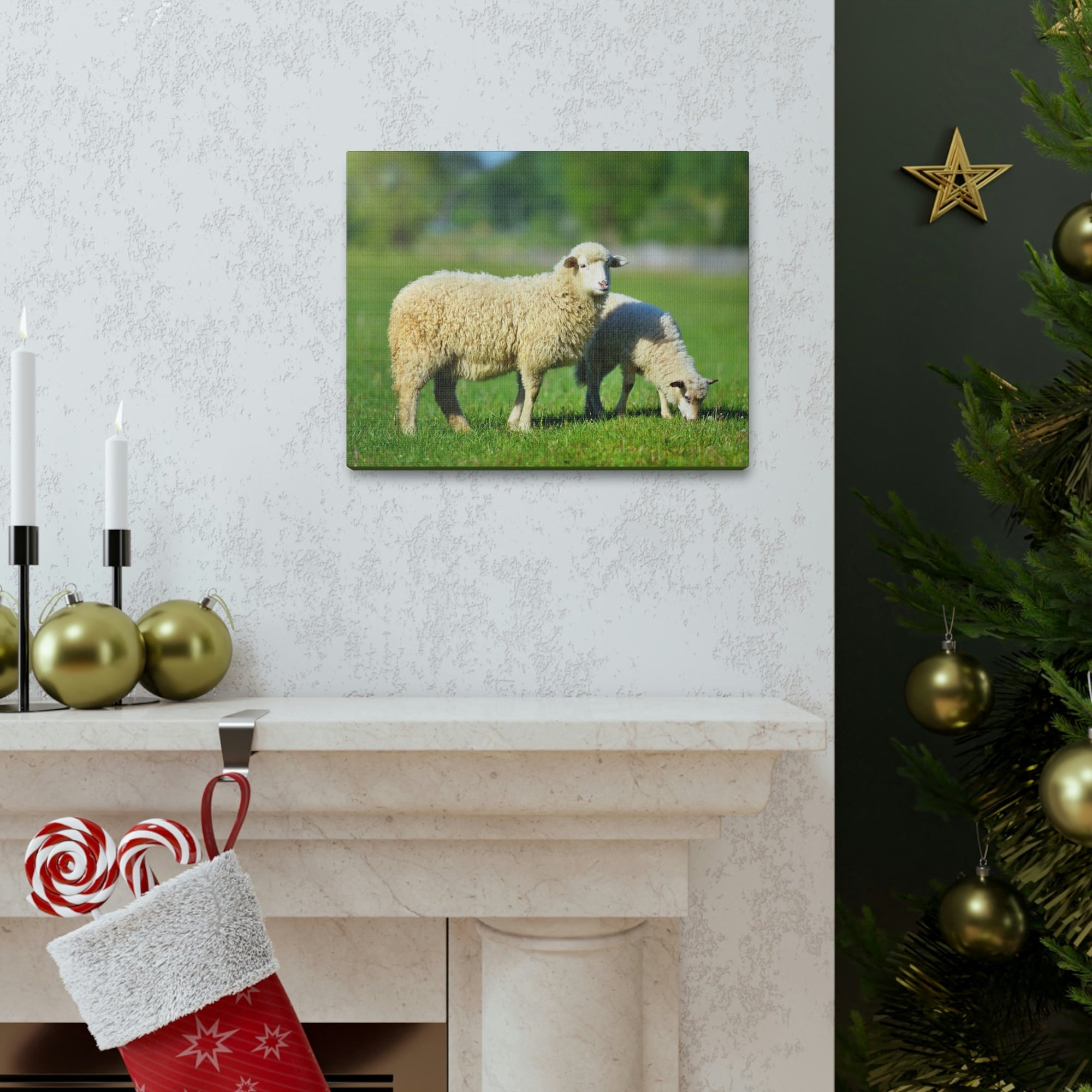 Scripture Walls Sheep Hunting Sheep on Hunt Print Animal Wall Art Wildlife Canvas Prints Wall Art Ready to Hang Unframed-Express Your Love Gifts