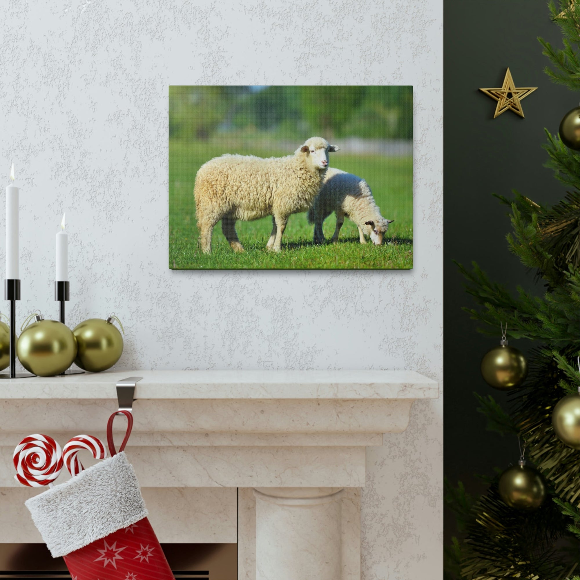 Scripture Walls Sheep Hunting Sheep on Hunt Print Animal Wall Art Wildlife Canvas Prints Wall Art Ready to Hang Unframed-Express Your Love Gifts