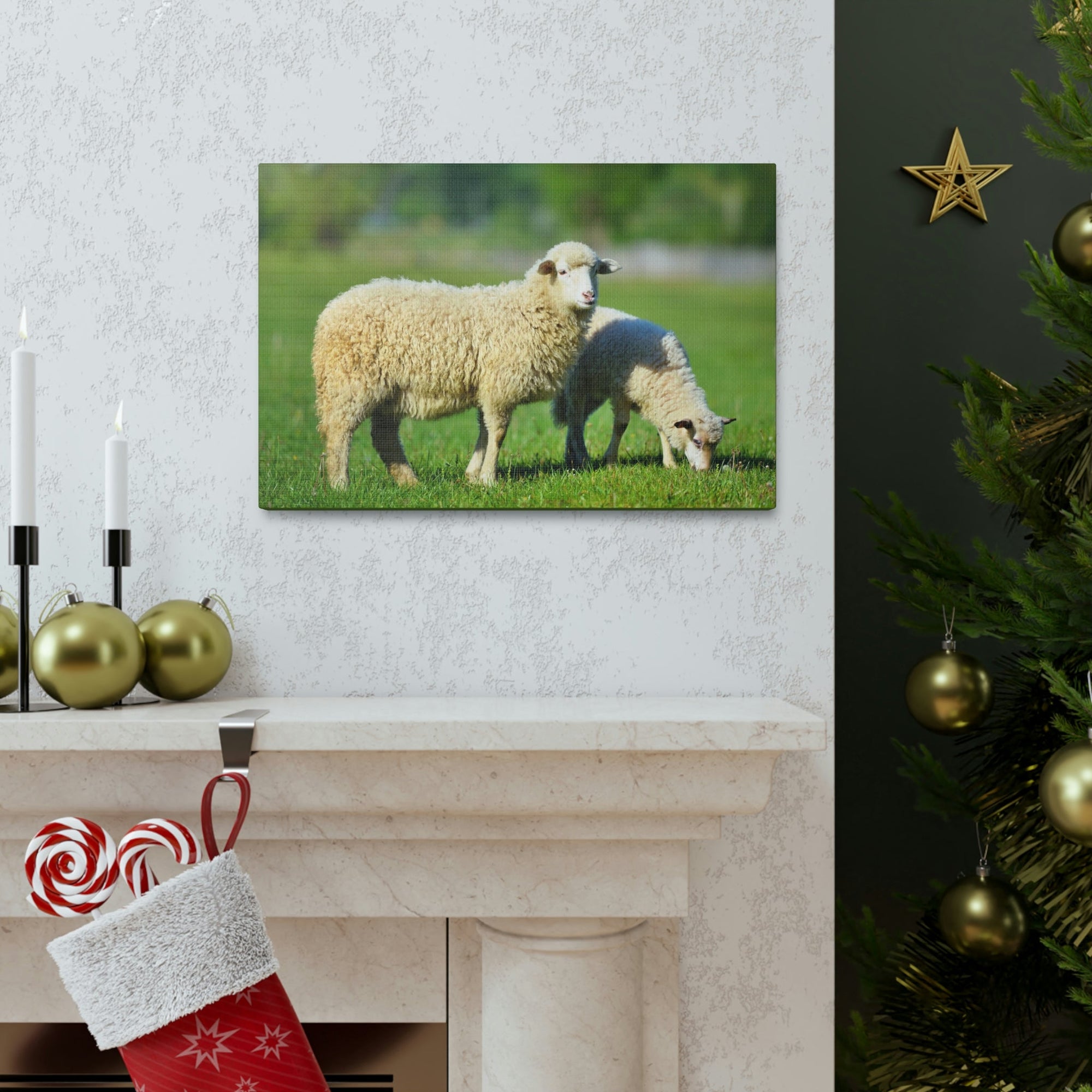 Scripture Walls Sheep Hunting Sheep on Hunt Print Animal Wall Art Wildlife Canvas Prints Wall Art Ready to Hang Unframed-Express Your Love Gifts