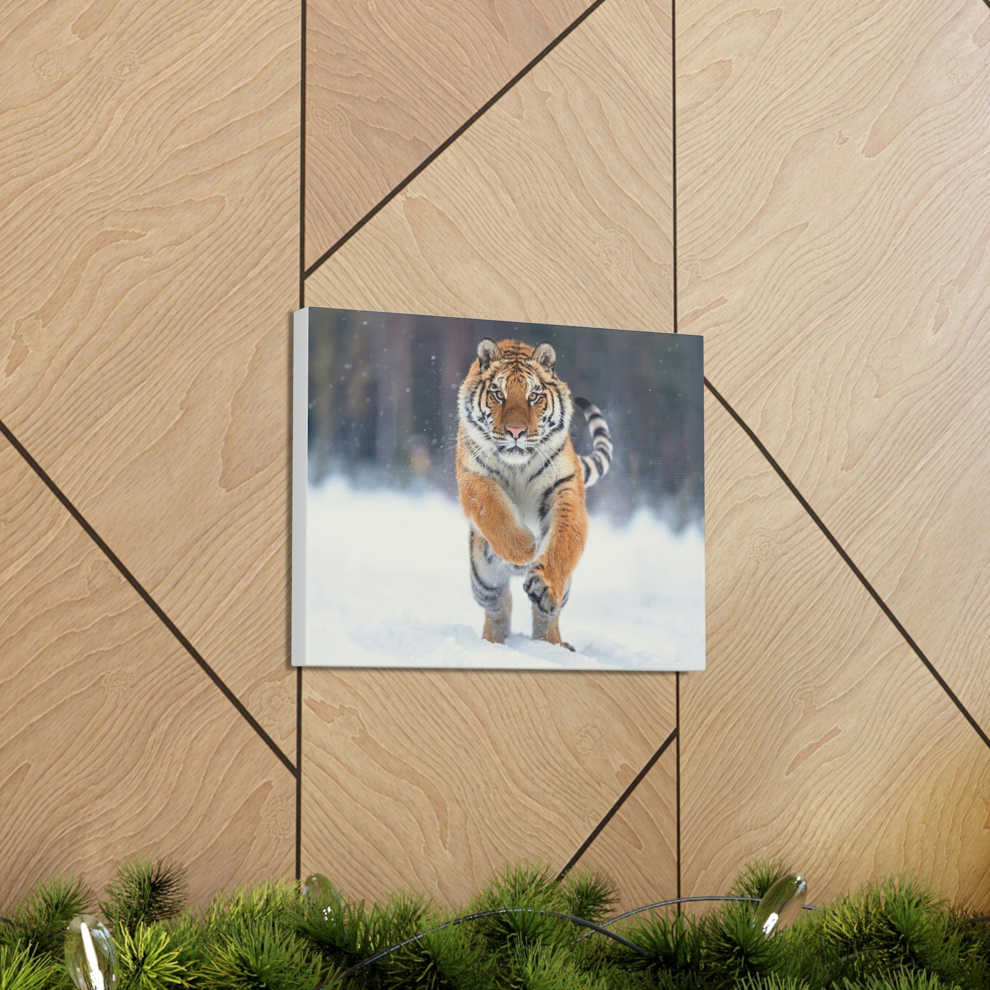 Scripture Walls Siberian Tiger Hunting Siberian Tiger on Hunt Print Animal Wall Art Wildlife Canvas Prints Wall Art Ready to Hang Unframed-Express Your Love Gifts