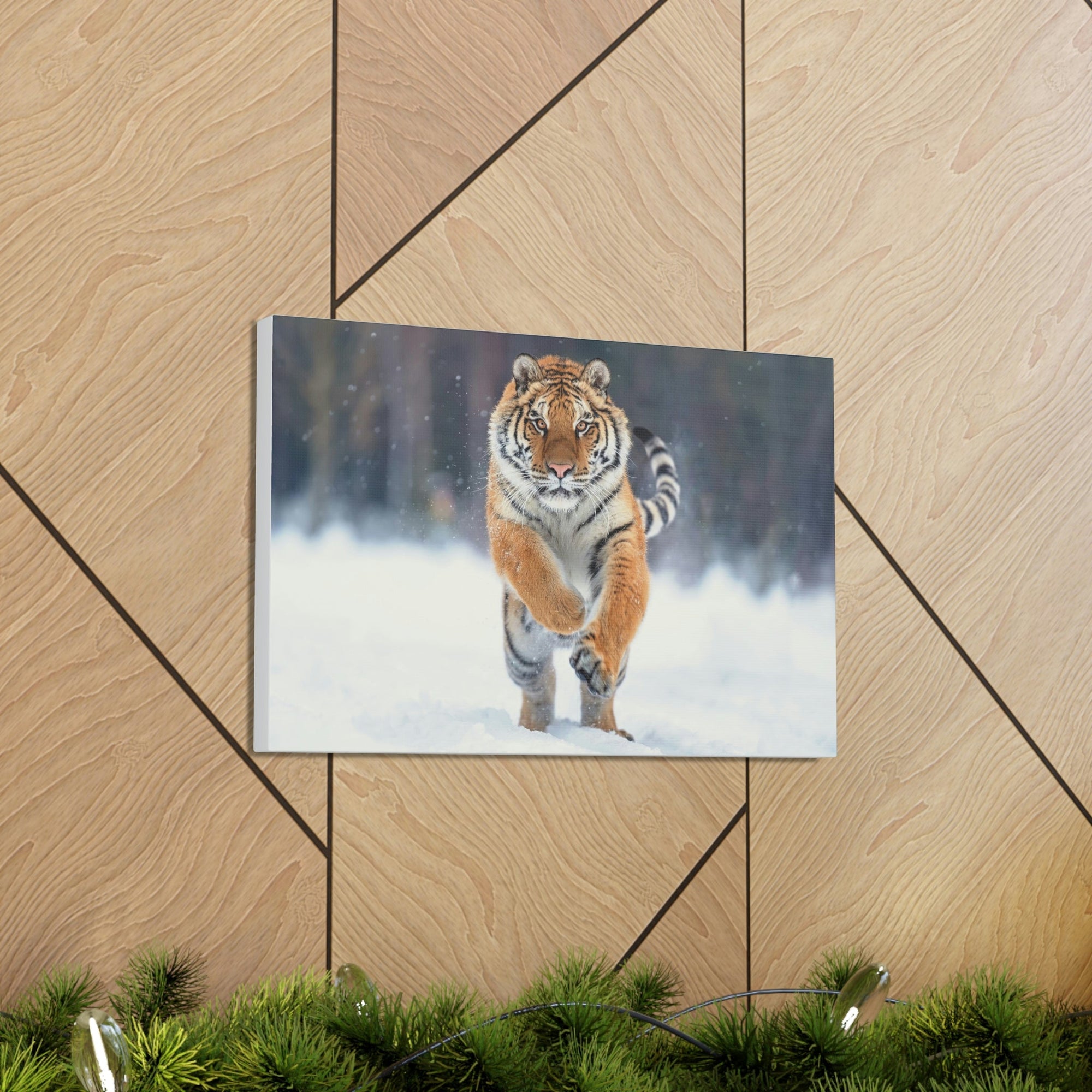 Scripture Walls Siberian Tiger Hunting Siberian Tiger on Hunt Print Animal Wall Art Wildlife Canvas Prints Wall Art Ready to Hang Unframed-Express Your Love Gifts