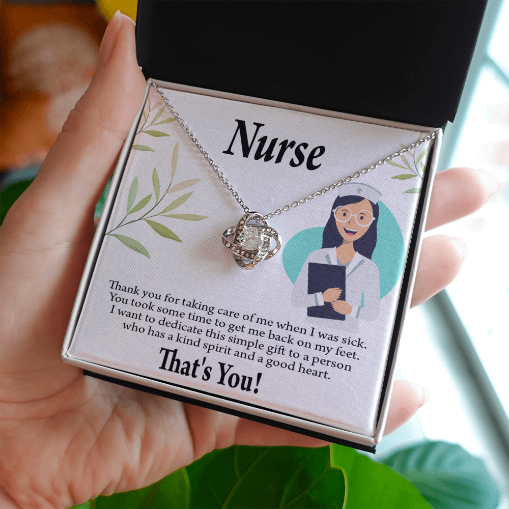Simple Thank You Healthcare Medical Worker Nurse Appreciation Gift Infinity Knot Necklace Message Card-Express Your Love Gifts