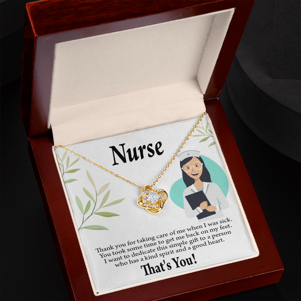 Simple Thank You Healthcare Medical Worker Nurse Appreciation Gift Infinity Knot Necklace Message Card-Express Your Love Gifts