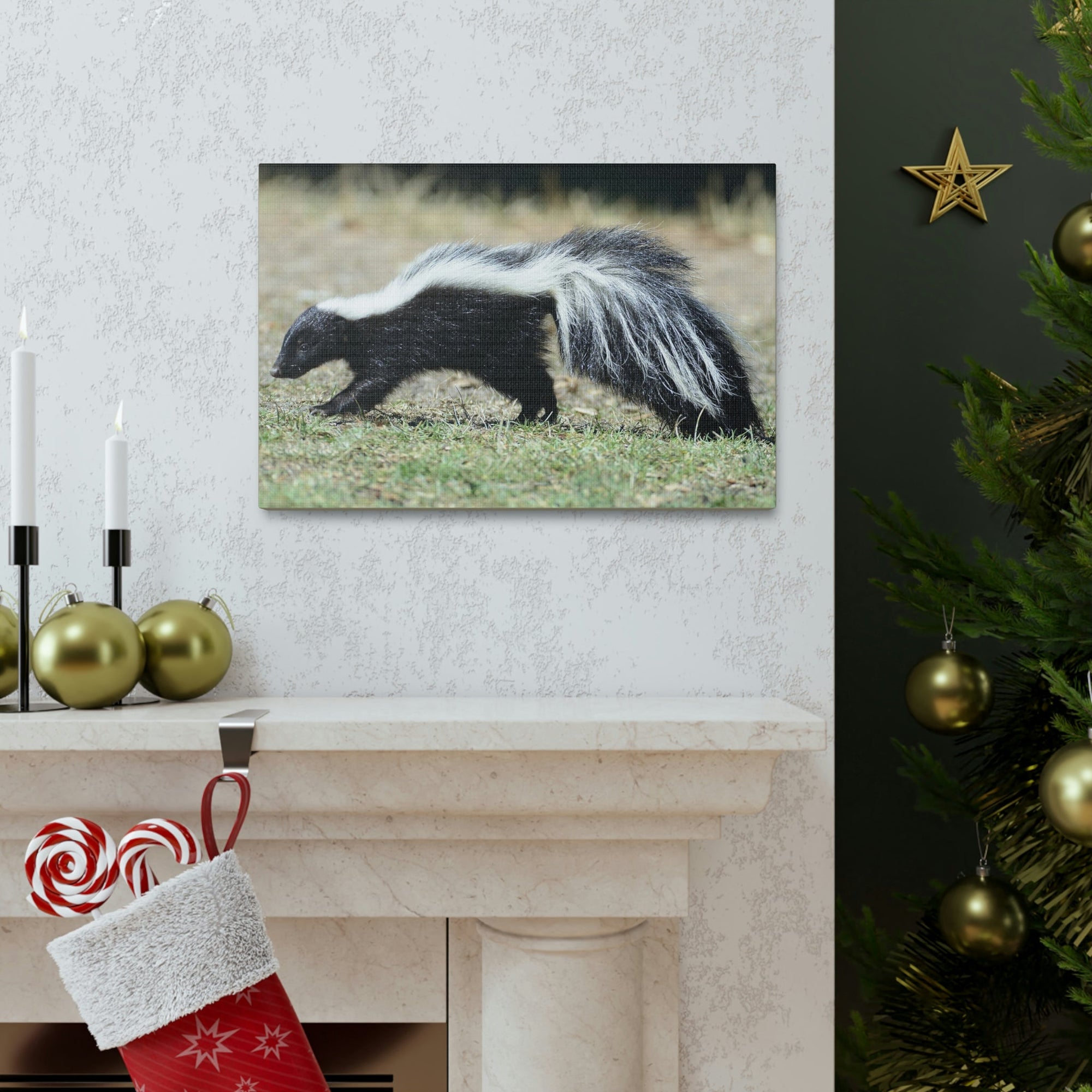 Scripture Walls Skunks Hunting Skunks on Hunt Print Animal Wall Art Wildlife Canvas Prints Wall Art Ready to Hang Unframed-Express Your Love Gifts