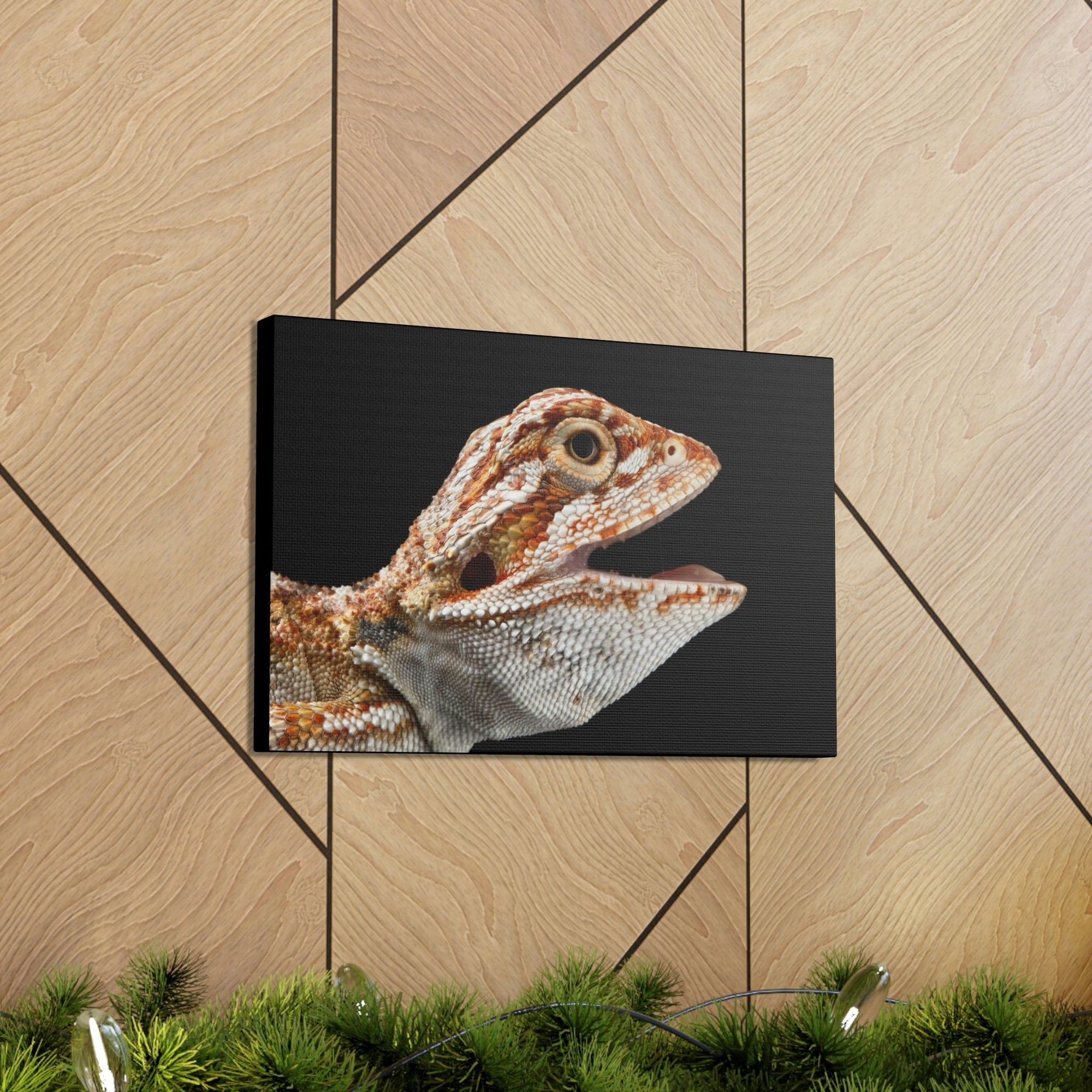 Scripture Walls Smiling Bearded Dragon Baby Close Up Print Animal Wall Art Wildlife Canvas Prints Wall Art Ready to Hang Unframed-Express Your Love Gifts