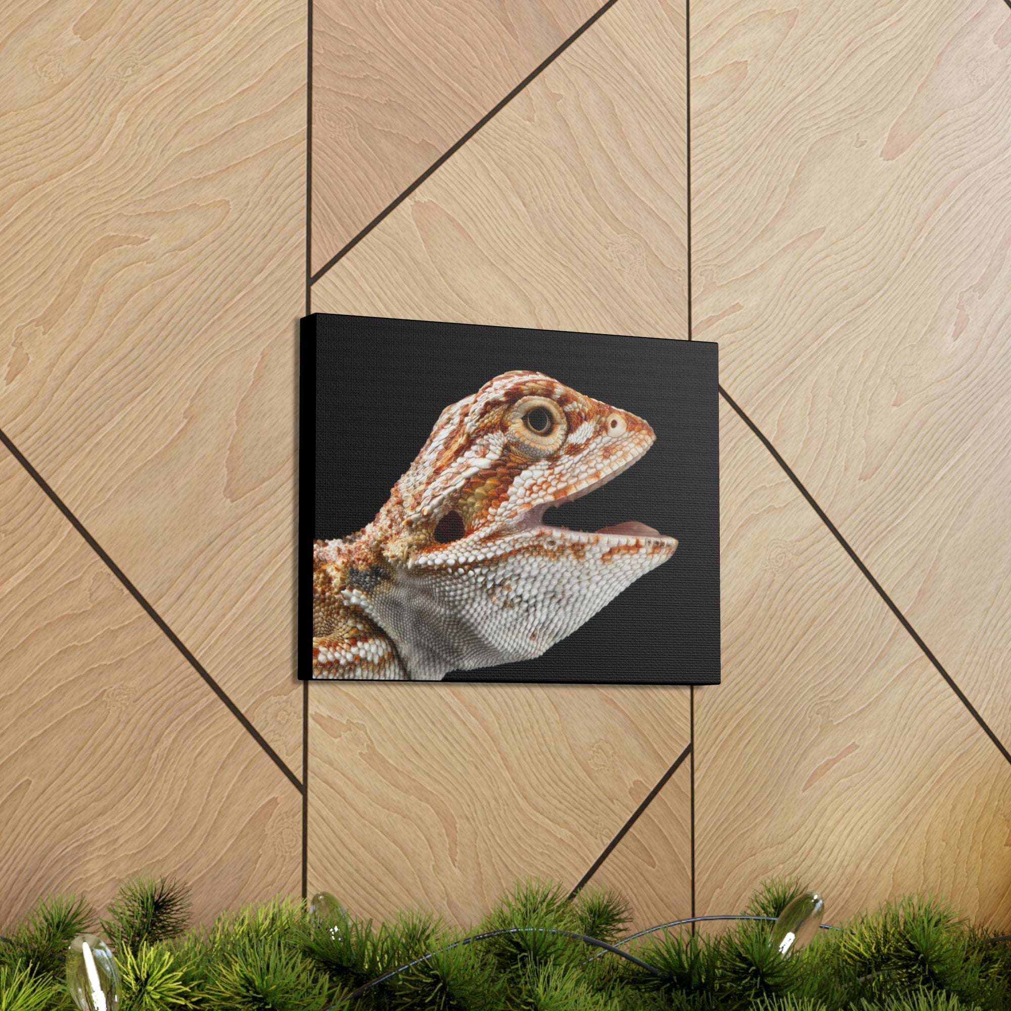 Scripture Walls Smiling Bearded Dragon Baby Close Up Print Animal Wall Art Wildlife Canvas Prints Wall Art Ready to Hang Unframed-Express Your Love Gifts