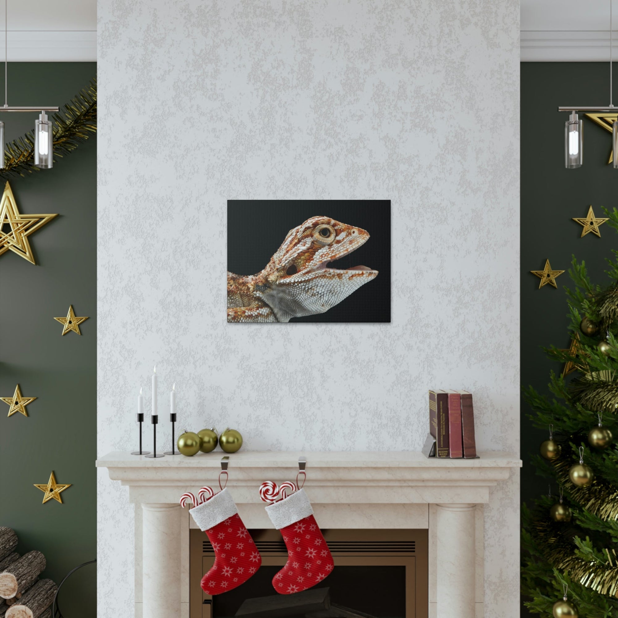 Scripture Walls Smiling Bearded Dragon Baby Close Up Print Animal Wall Art Wildlife Canvas Prints Wall Art Ready to Hang Unframed-Express Your Love Gifts