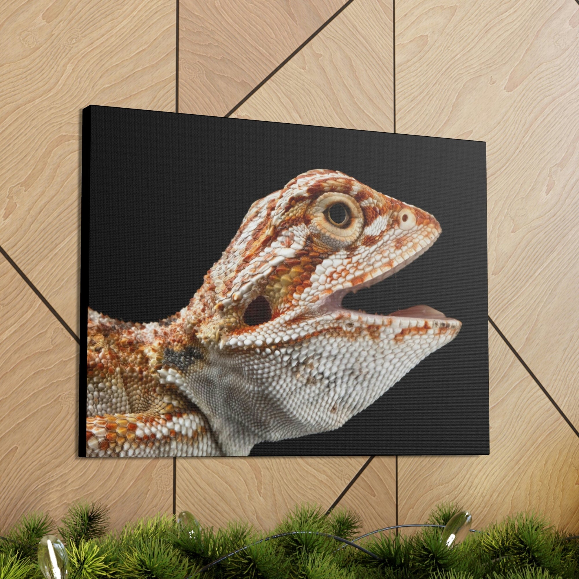 Scripture Walls Smiling Bearded Dragon Baby Close Up Print Animal Wall Art Wildlife Canvas Prints Wall Art Ready to Hang Unframed-Express Your Love Gifts