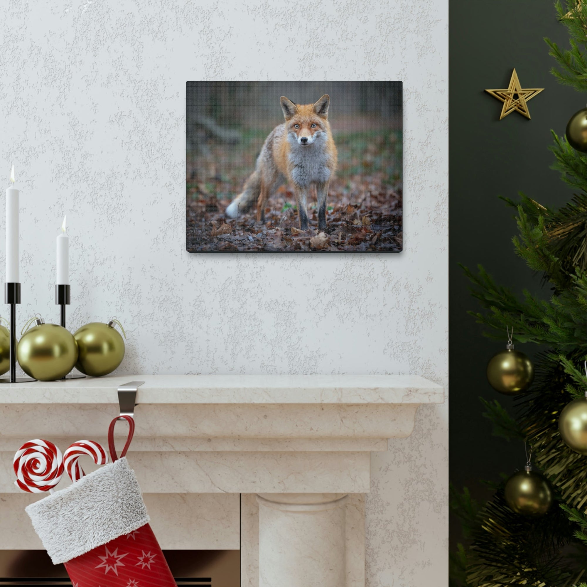 Scripture Walls Snow Fox Hunting Snow Fox on Hunt Print Animal Wall Art Wildlife Canvas Prints Wall Art Ready to Hang Unframed-Express Your Love Gifts