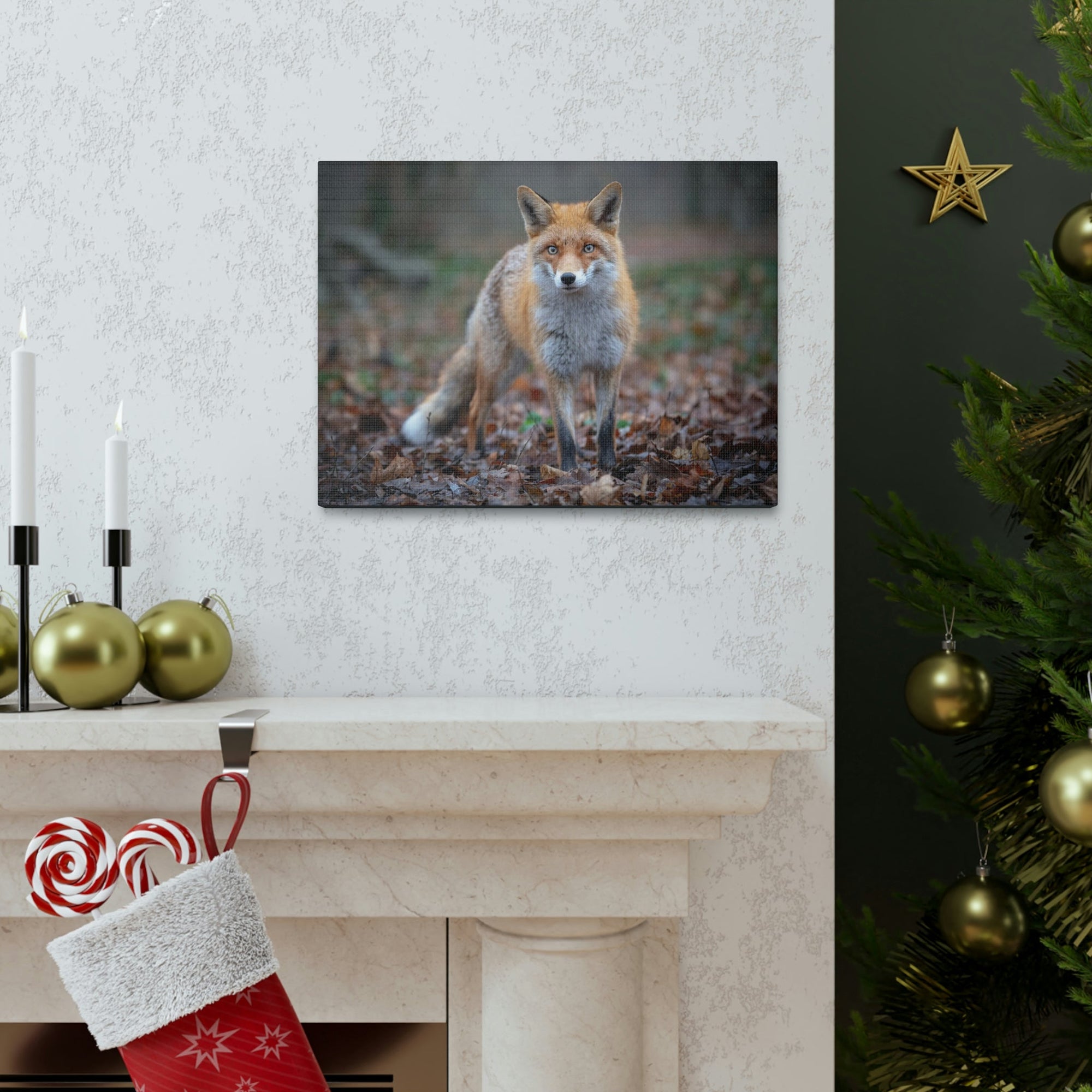 Scripture Walls Snow Fox Hunting Snow Fox on Hunt Print Animal Wall Art Wildlife Canvas Prints Wall Art Ready to Hang Unframed-Express Your Love Gifts