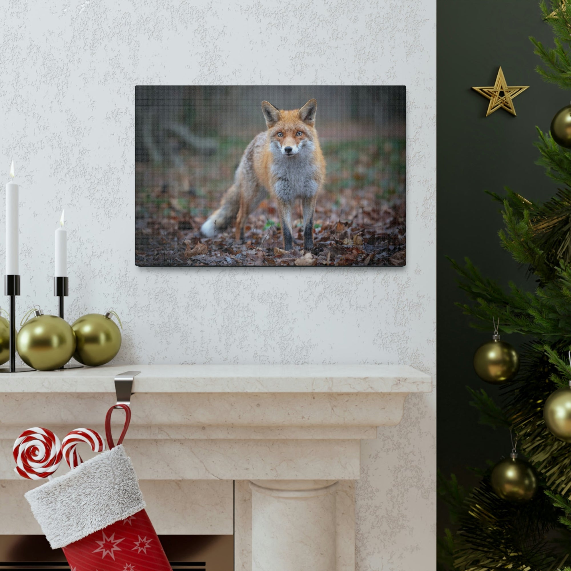 Scripture Walls Snow Fox Hunting Snow Fox on Hunt Print Animal Wall Art Wildlife Canvas Prints Wall Art Ready to Hang Unframed-Express Your Love Gifts