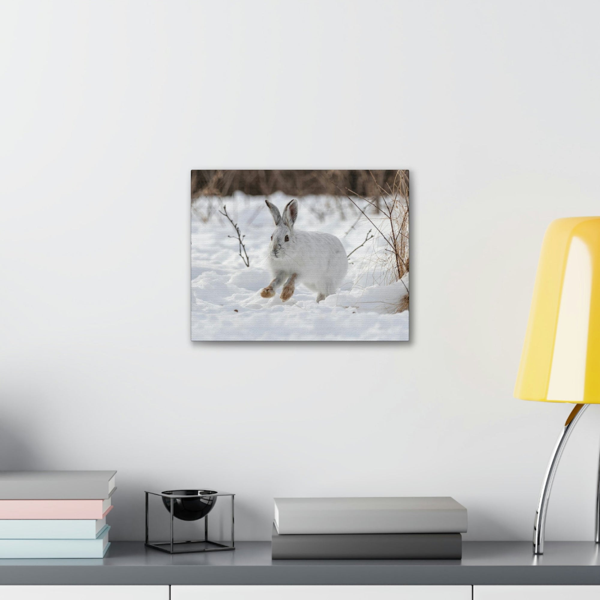 Scripture Walls Snow Hare Hunting Snow Hare on Hunt Print Animal Wall Art Wildlife Canvas Prints Wall Art Ready to Hang Unframed-Express Your Love Gifts