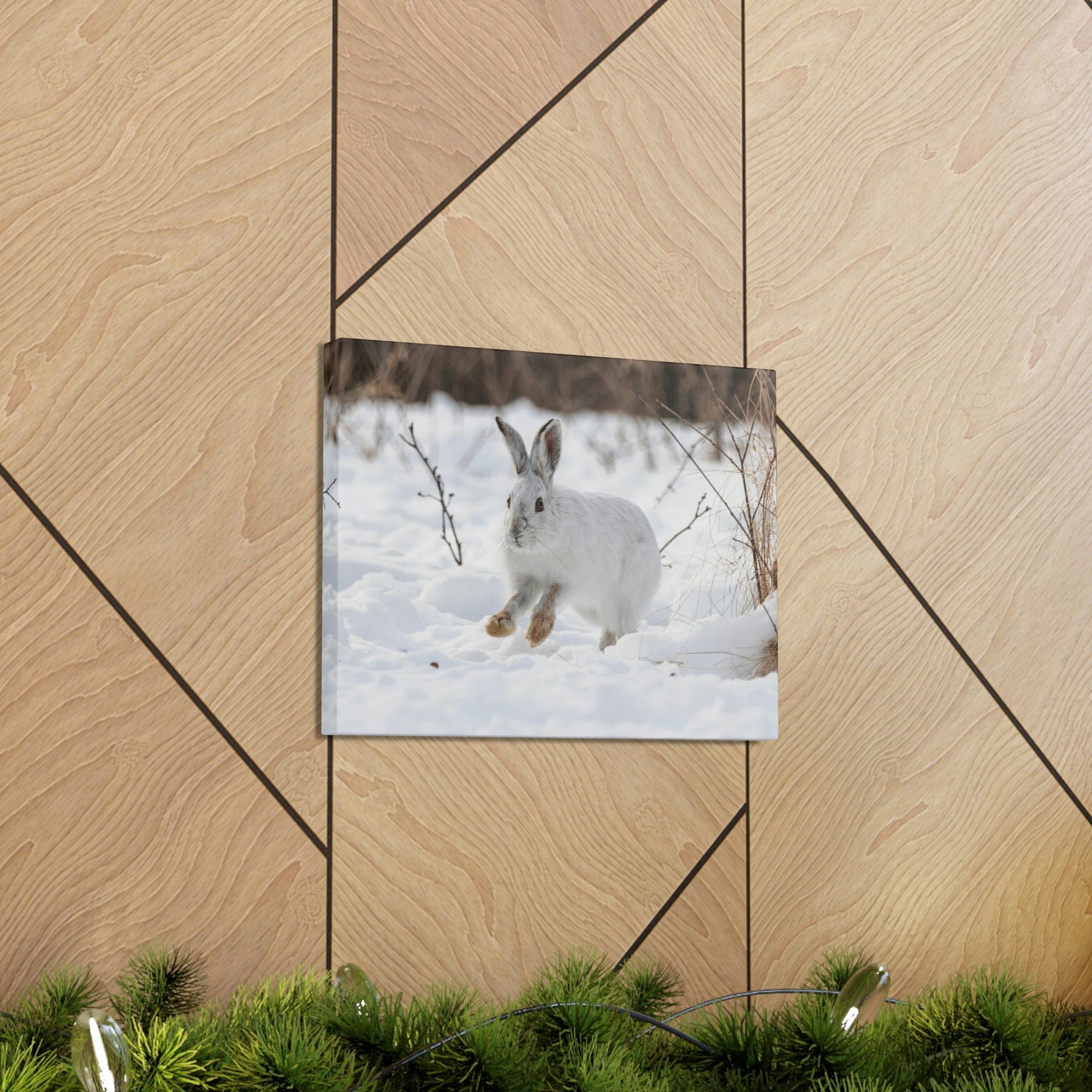 Scripture Walls Snow Hare Hunting Snow Hare on Hunt Print Animal Wall Art Wildlife Canvas Prints Wall Art Ready to Hang Unframed-Express Your Love Gifts