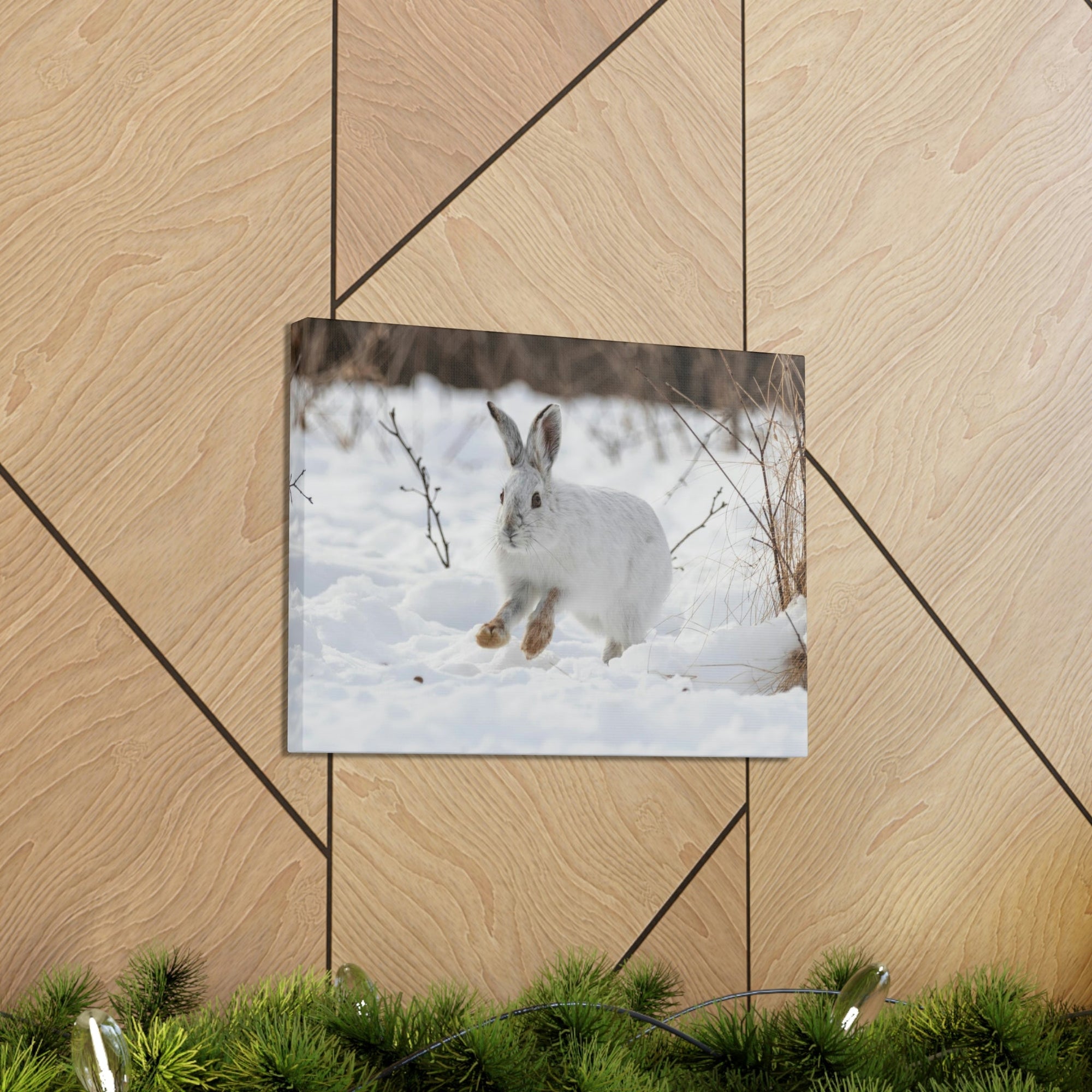 Scripture Walls Snow Hare Hunting Snow Hare on Hunt Print Animal Wall Art Wildlife Canvas Prints Wall Art Ready to Hang Unframed-Express Your Love Gifts