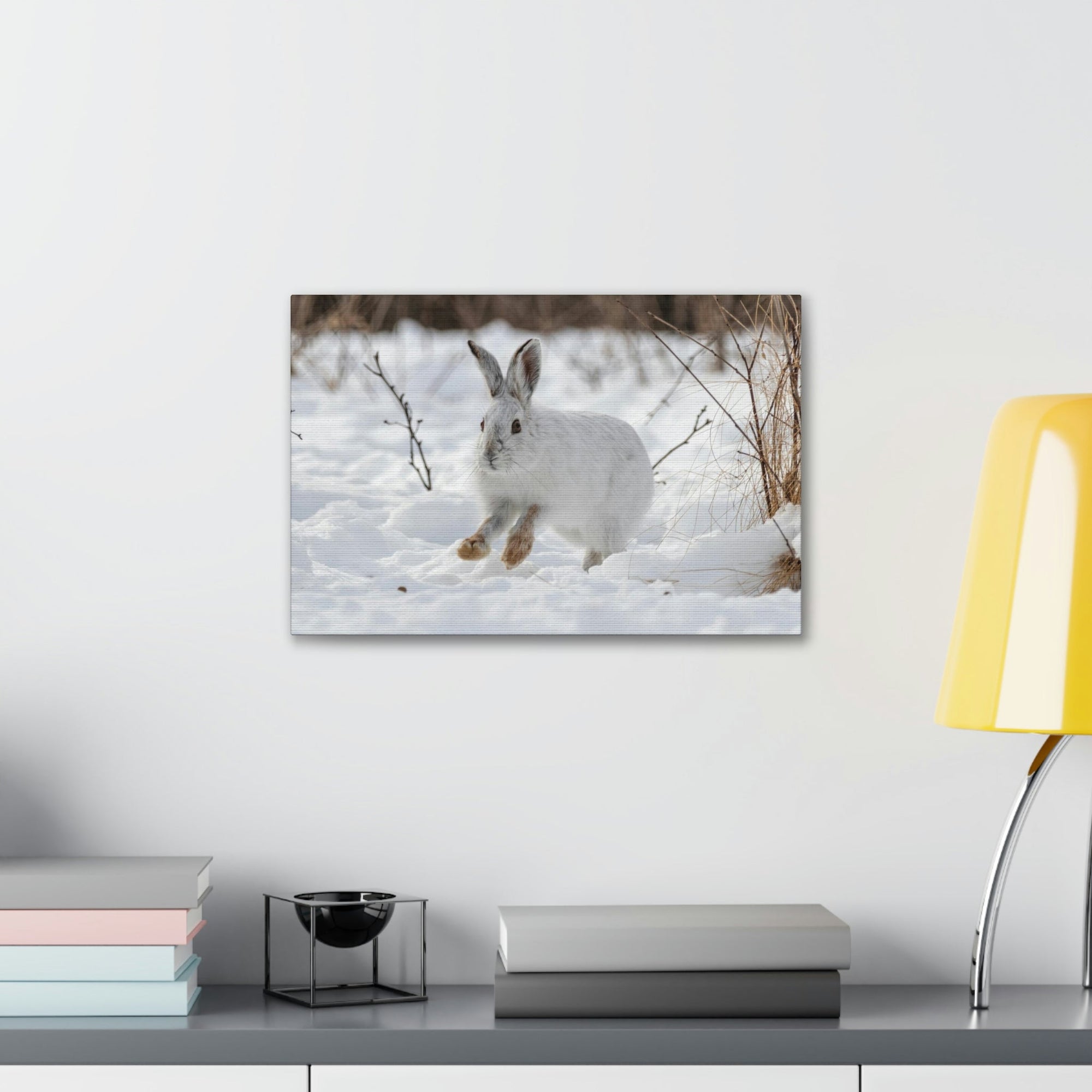 Scripture Walls Snow Hare Hunting Snow Hare on Hunt Print Animal Wall Art Wildlife Canvas Prints Wall Art Ready to Hang Unframed-Express Your Love Gifts