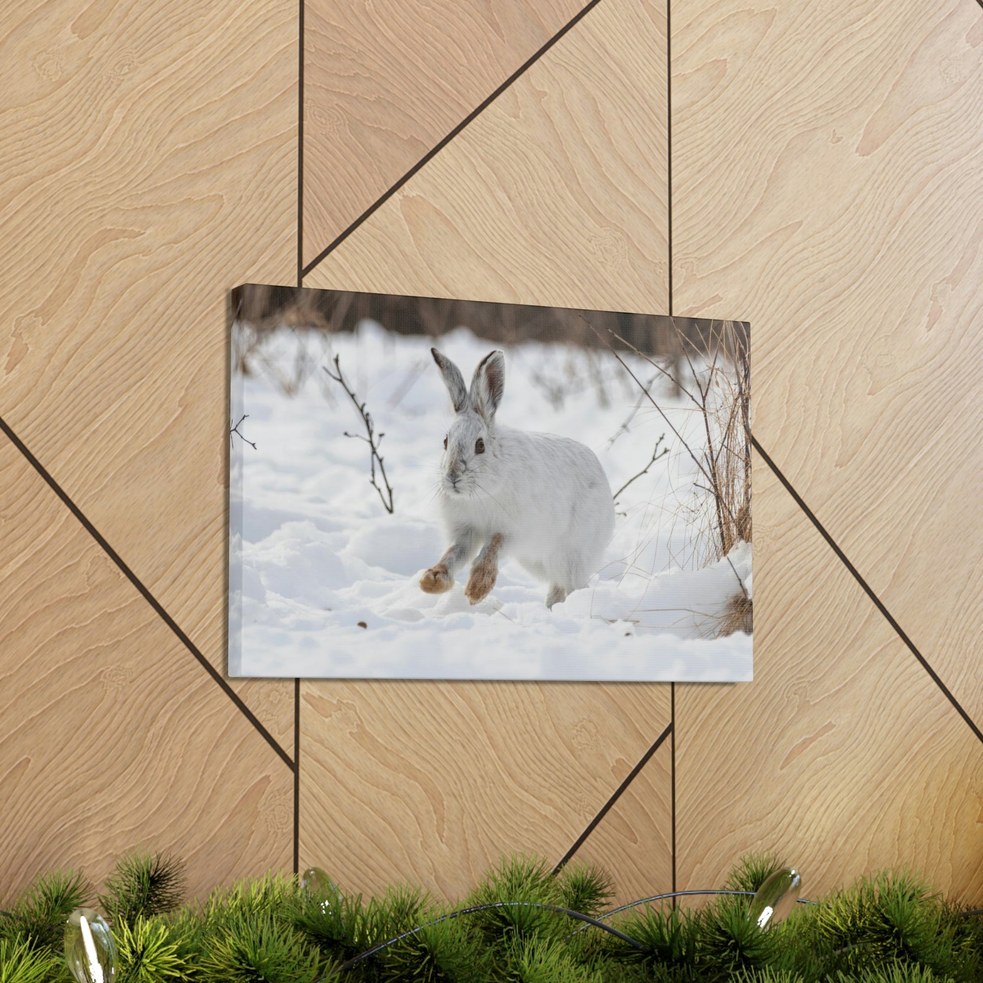 Scripture Walls Snow Hare Hunting Snow Hare on Hunt Print Animal Wall Art Wildlife Canvas Prints Wall Art Ready to Hang Unframed-Express Your Love Gifts