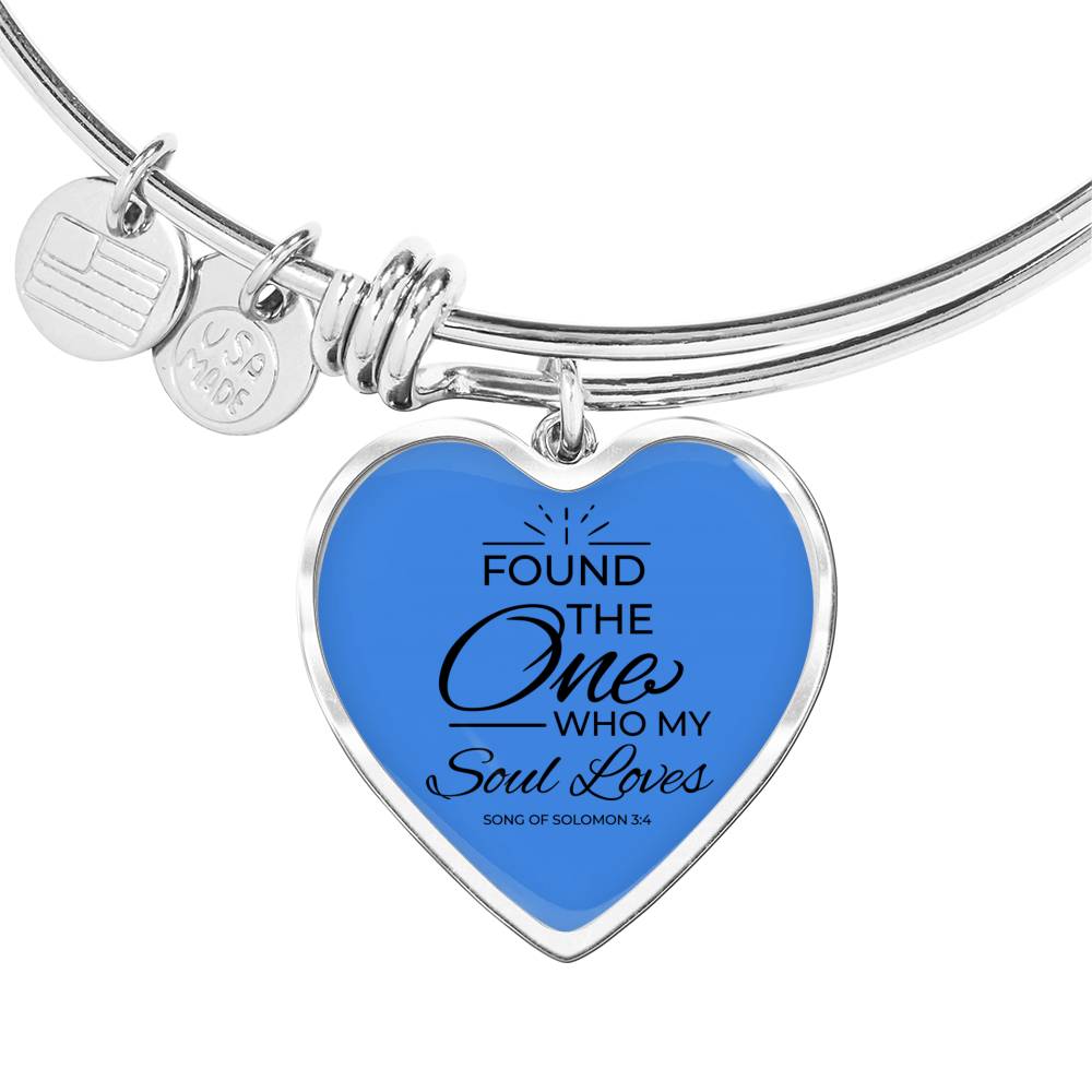 Song of Solomon Heart Bangle Stainless Steel or 18k Gold 18-22"-Express Your Love Gifts