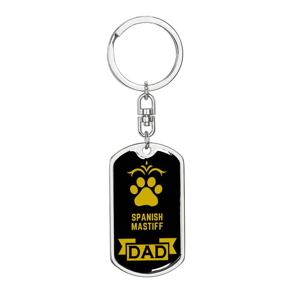 Spanish Mastiff Keychain Stainless Steel or 18k Gold-Express Your Love Gifts