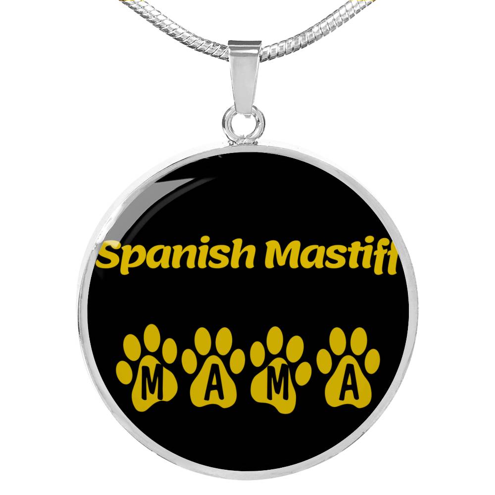 Spanish Mastiff Mama Circle Necklace Stainless Steel or 18k Gold 18-22" Dog Owner Lover-Express Your Love Gifts