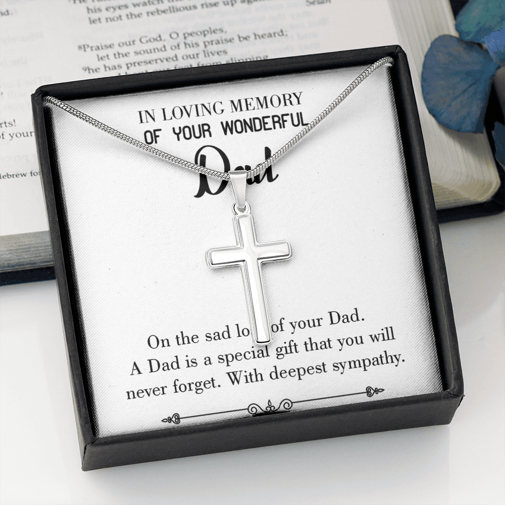 Special Gif Dad Memorial Dad Memorial Cross Necklace Sympathy Loss of -  Express Your Love Gifts