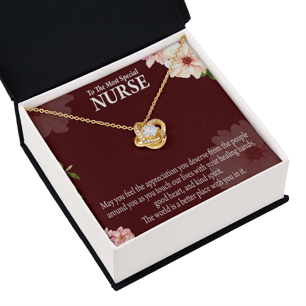 Special Nurse Healthcare Medical Worker Nurse Appreciation Gift Infinity Knot Necklace Message Card-Express Your Love Gifts