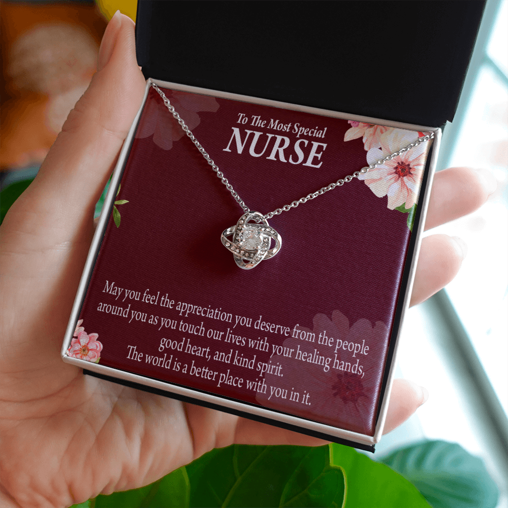 Special Nurse Healthcare Medical Worker Nurse Appreciation Gift Infinity Knot Necklace Message Card-Express Your Love Gifts