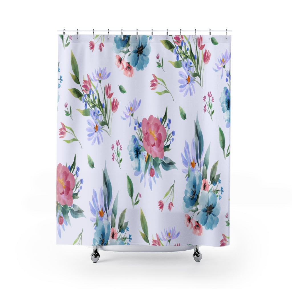 Spring Watercolor Flowers Stylish Design 71" x 74" Elegant Waterproof Shower Curtain for a Spa-like Bathroom Paradise Exceptional Craftsmanship-Express Your Love Gifts