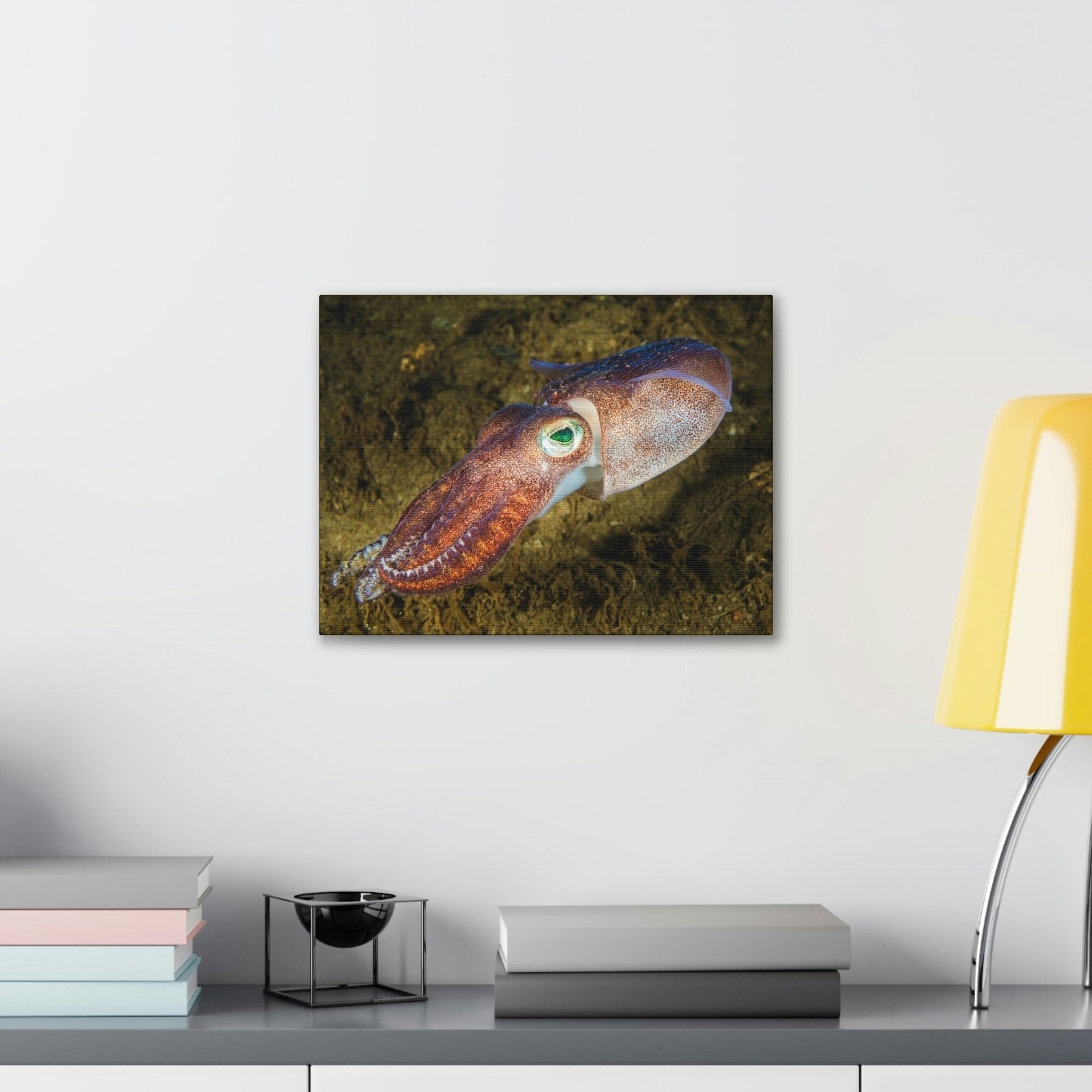 Scripture Walls Squid Hunting Squid on Hunt Print Animal Wall Art Wildlife Canvas Prints Wall Art Ready to Hang Unframed-Express Your Love Gifts