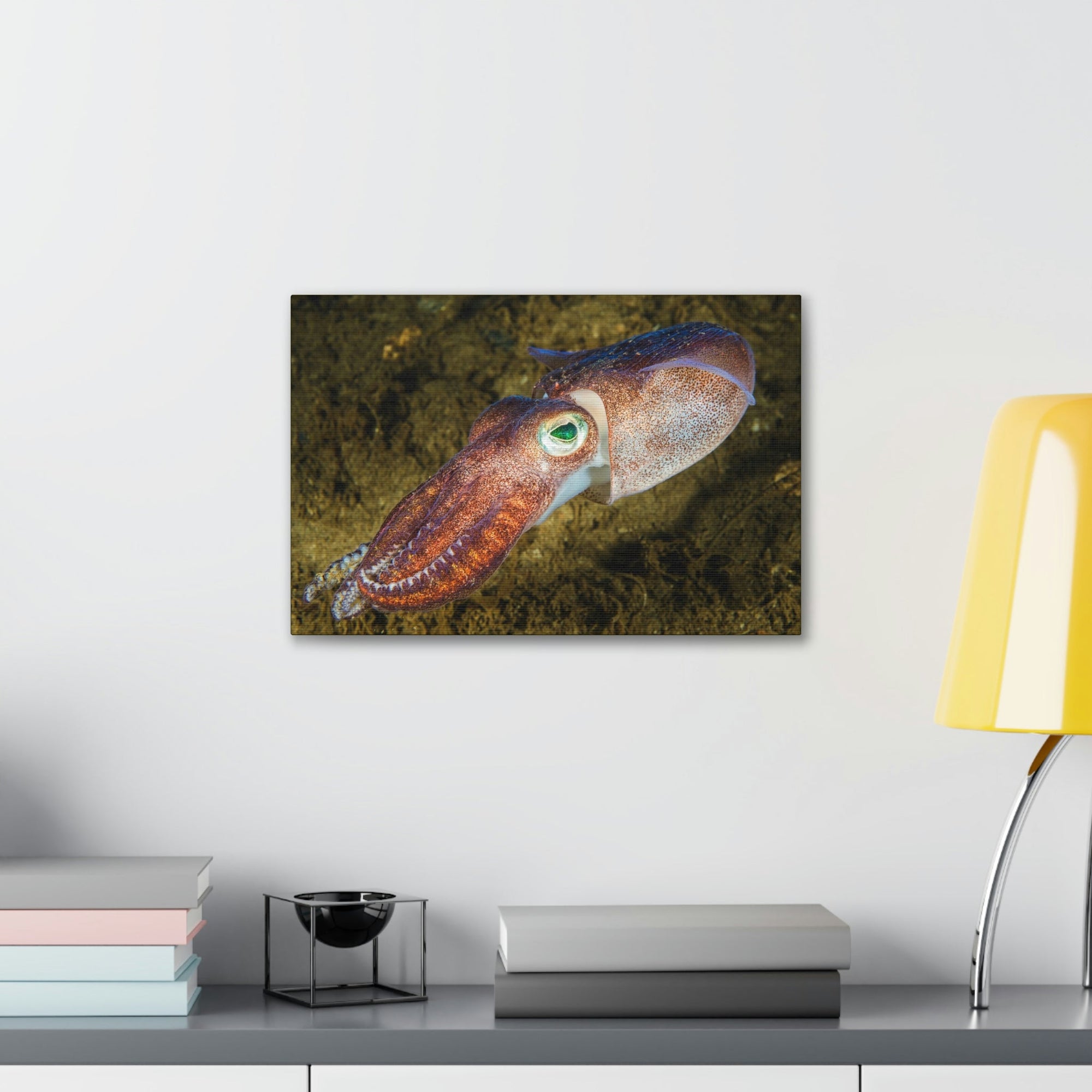 Scripture Walls Squid Hunting Squid on Hunt Print Animal Wall Art Wildlife Canvas Prints Wall Art Ready to Hang Unframed-Express Your Love Gifts