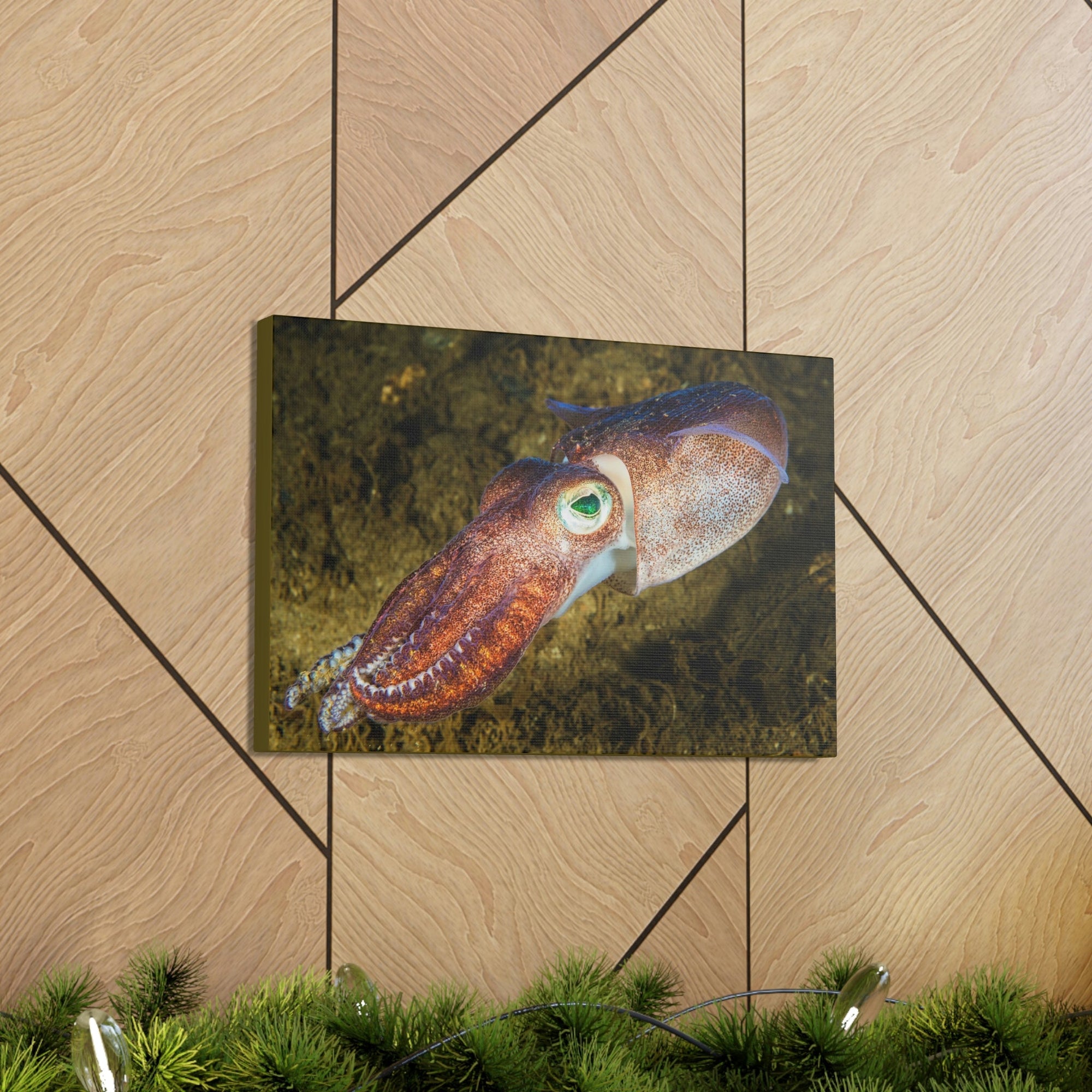 Scripture Walls Squid Hunting Squid on Hunt Print Animal Wall Art Wildlife Canvas Prints Wall Art Ready to Hang Unframed-Express Your Love Gifts