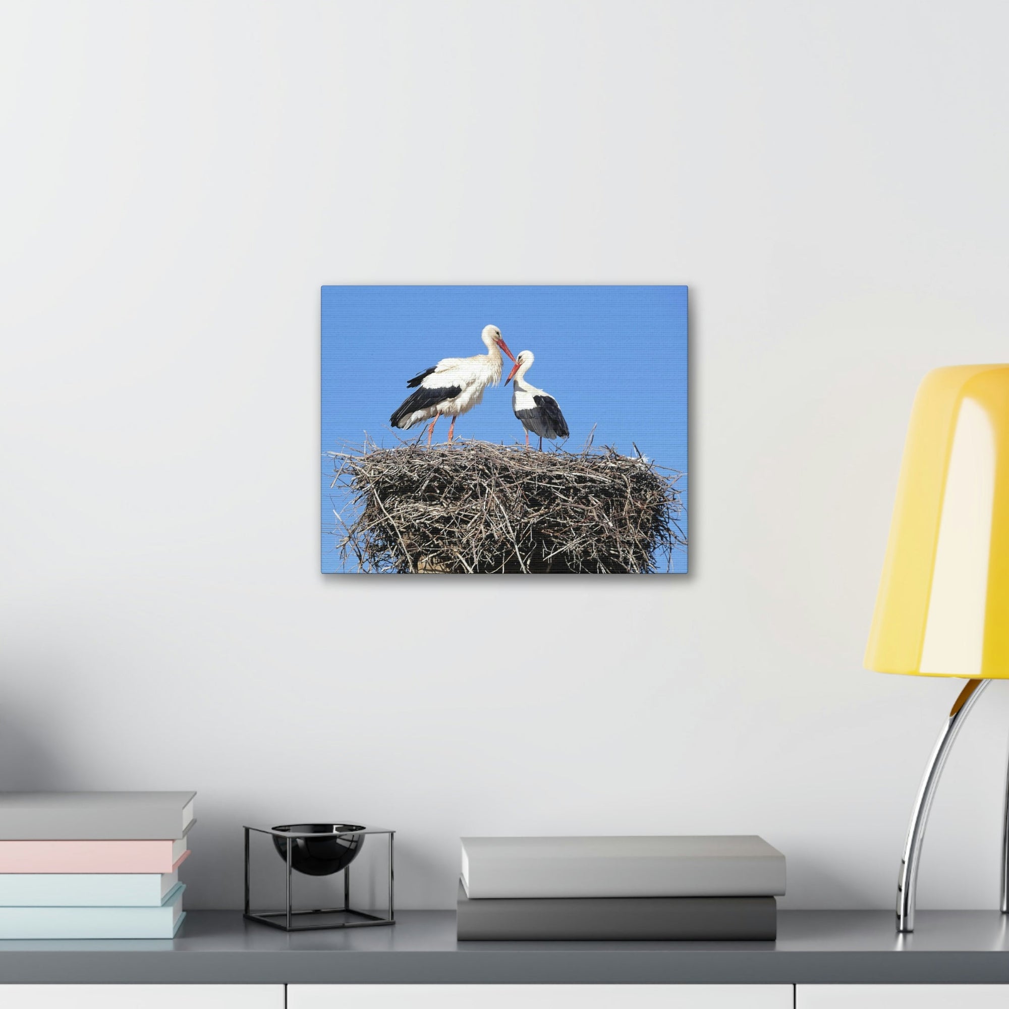 Scripture Walls Stork Couple Stork Couple Print Animal Wall Art Wildlife Canvas Prints Wall Art Ready to Hang Unframed-Express Your Love Gifts