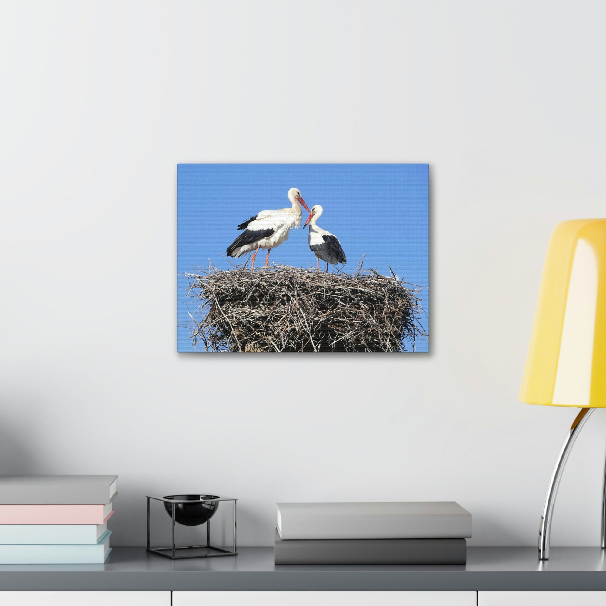 Scripture Walls Stork Couple Stork Couple Print Animal Wall Art Wildlife Canvas Prints Wall Art Ready to Hang Unframed-Express Your Love Gifts