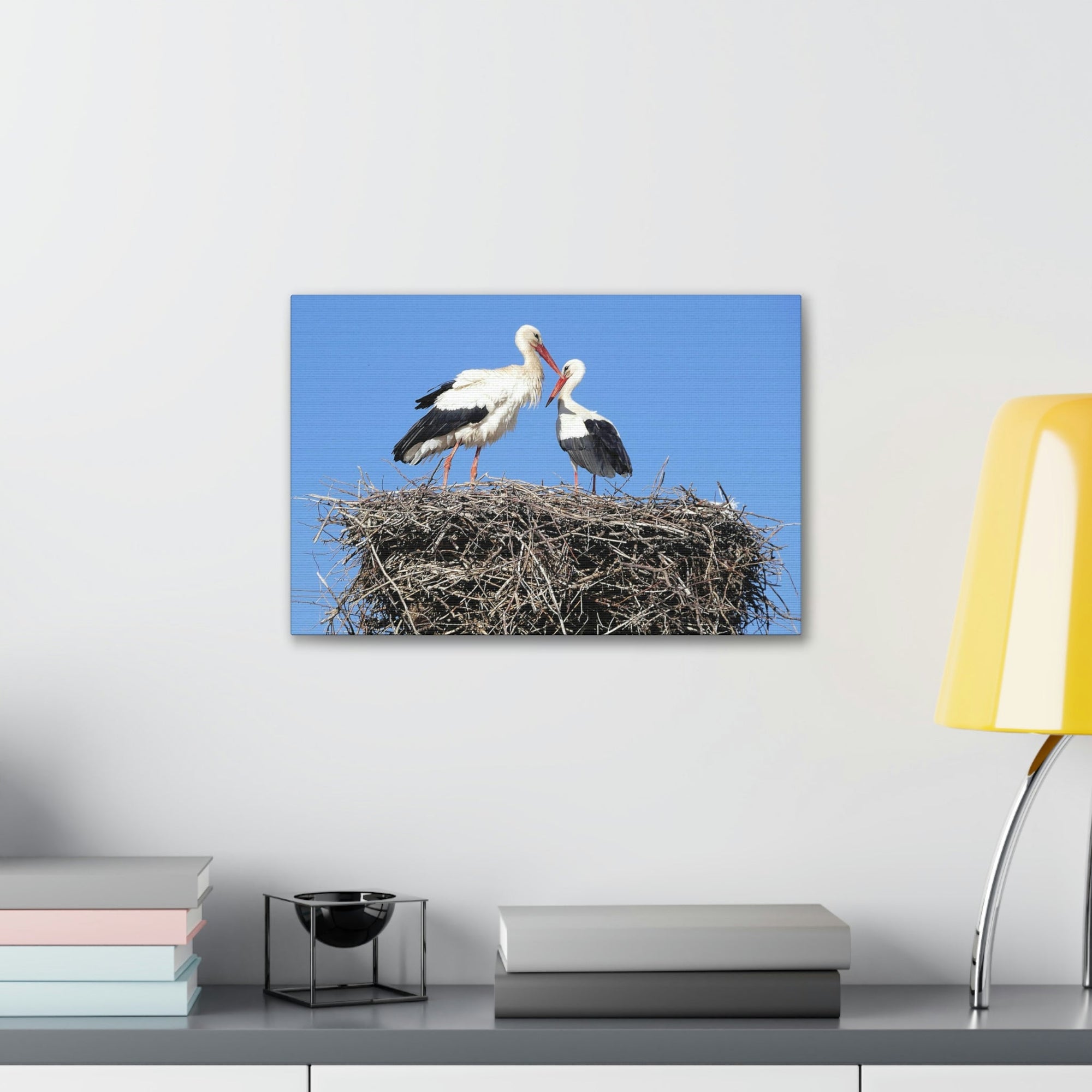 Scripture Walls Stork Couple Stork Couple Print Animal Wall Art Wildlife Canvas Prints Wall Art Ready to Hang Unframed-Express Your Love Gifts