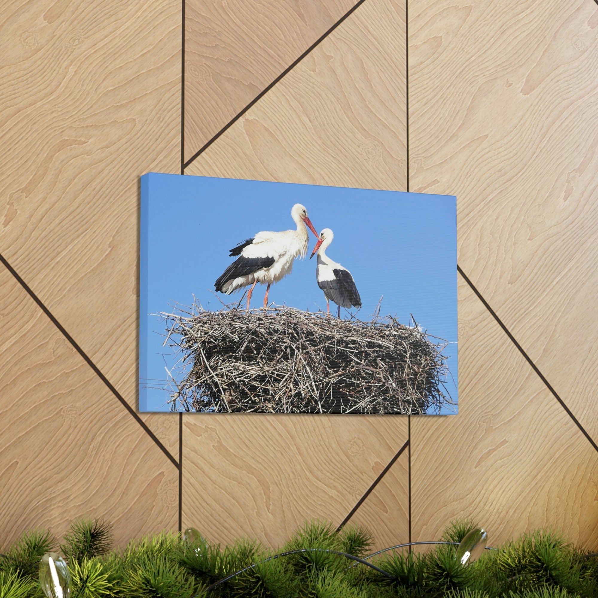 Scripture Walls Stork Couple Stork Couple Print Animal Wall Art Wildlife Canvas Prints Wall Art Ready to Hang Unframed-Express Your Love Gifts