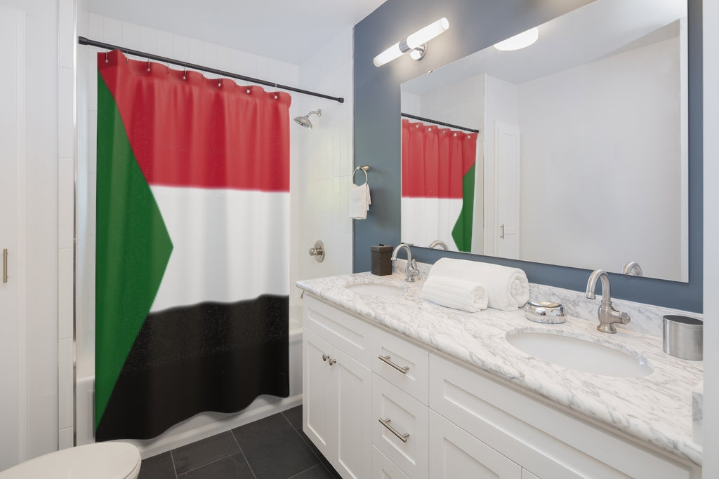 Sudan Flag Stylish Design 71" x 74" Elegant Waterproof Shower Curtain for a Spa-like Bathroom Paradise Exceptional Craftsmanship-Express Your Love Gifts