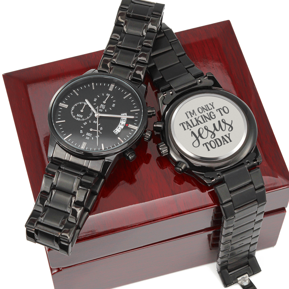 Talking To Jesus Engraved Bible Verse Men's Watch Multifunction Stainless Steel W Copper Dial-Express Your Love Gifts