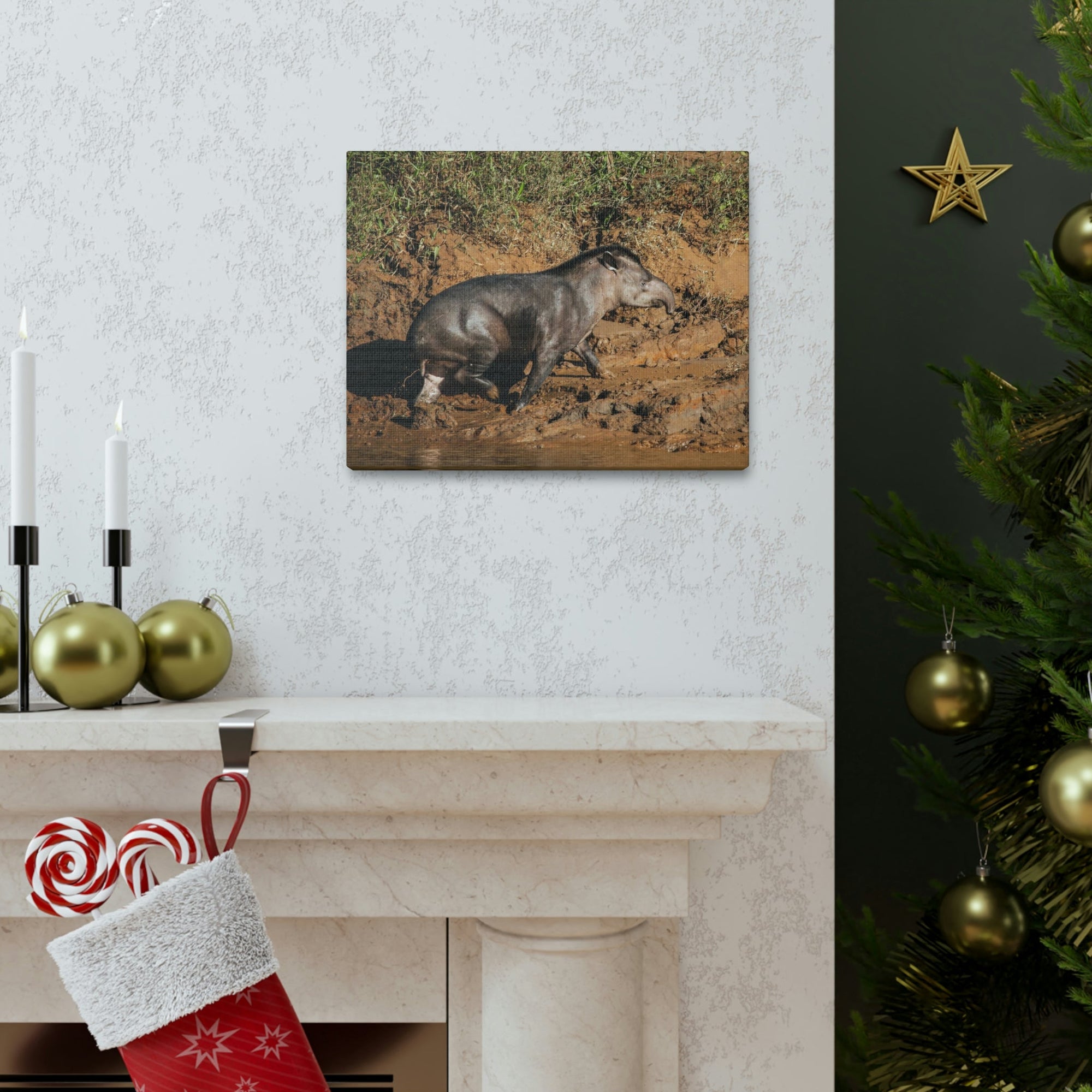 Scripture Walls Tapir Hunting Tapir on Hunt Print Animal Wall Art Wildlife Canvas Prints Wall Art Ready to Hang Unframed-Express Your Love Gifts