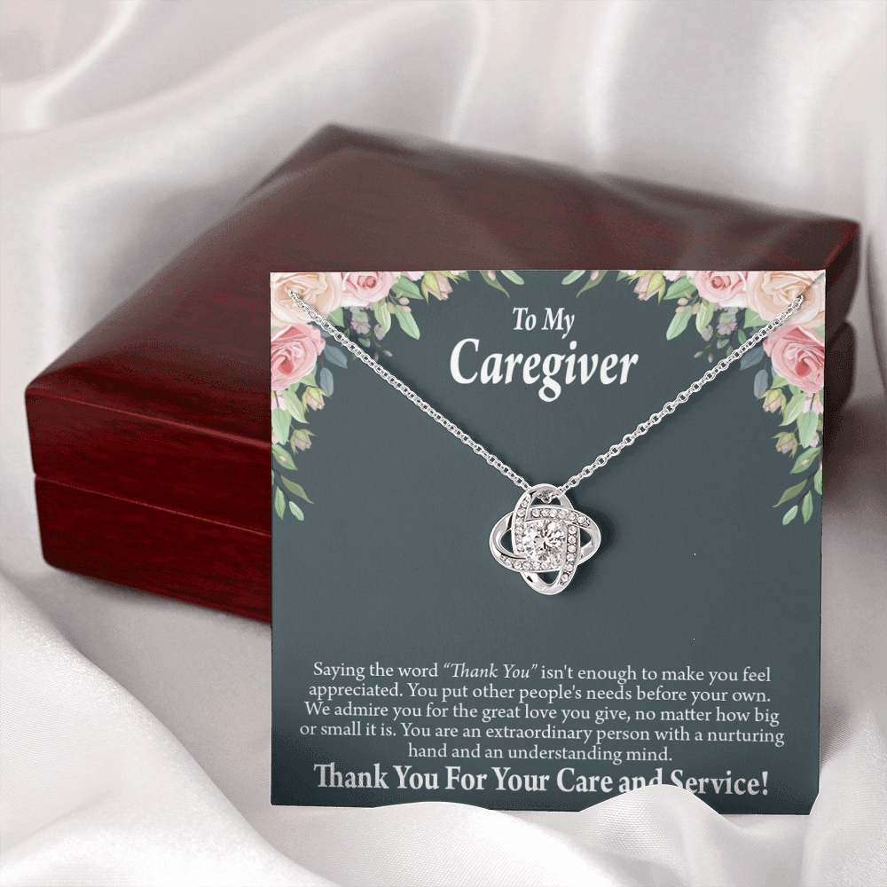 Thank You For Your Care and Service Healthcare Medical Worker Nurse Appreciation Gift Infinity Knot Necklace Message Card-Express Your Love Gifts