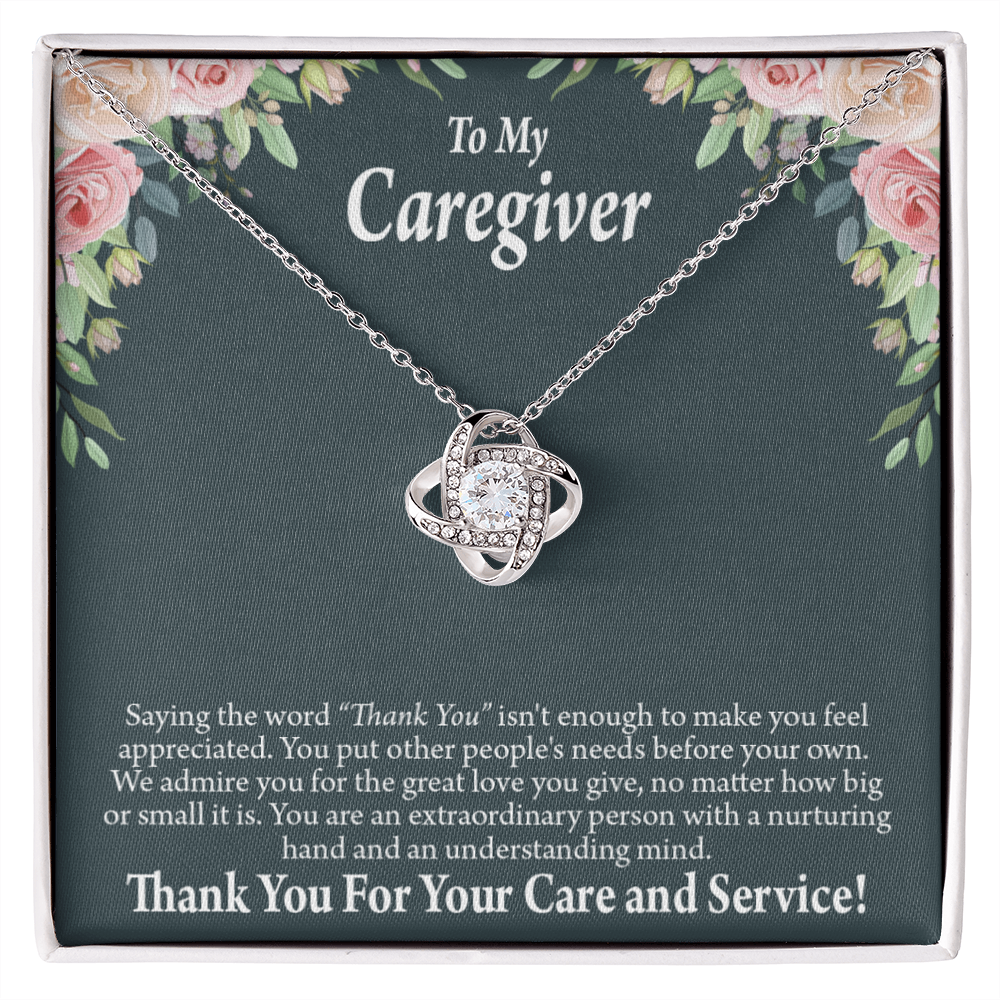 Thank You For Your Care and Service Healthcare Medical Worker Nurse Appreciation Gift Infinity Knot Necklace Message Card-Express Your Love Gifts