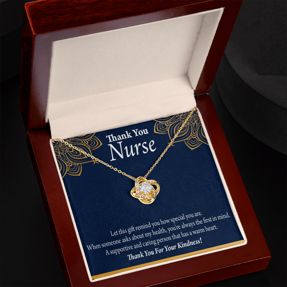 Thank You For Your Kindness Healthcare Medical Worker Nurse Appreciation Gift Infinity Knot Necklace Message Card-Express Your Love Gifts