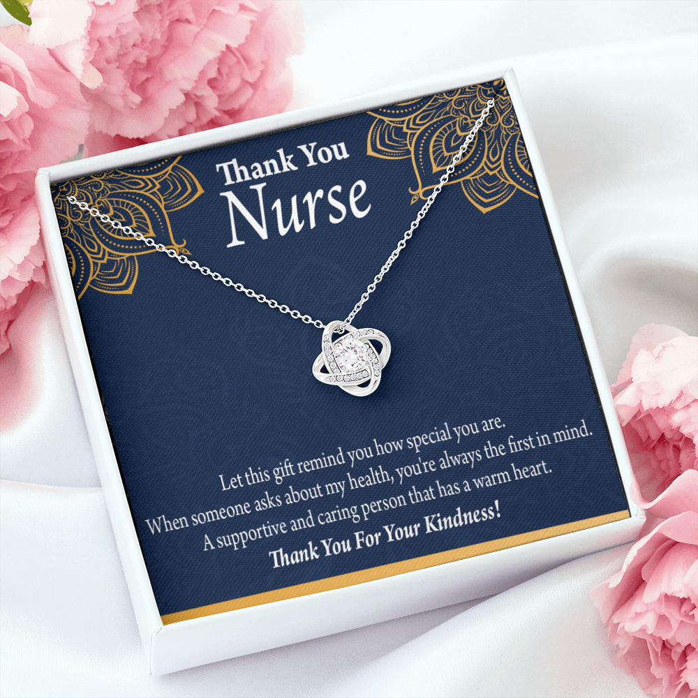 Thank You For Your Kindness Healthcare Medical Worker Nurse Appreciation Gift Infinity Knot Necklace Message Card-Express Your Love Gifts