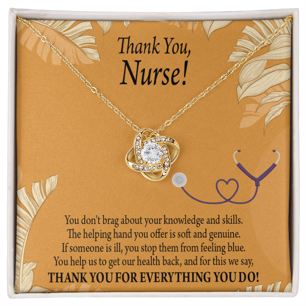 Thank You Healthcare Medical Worker Nurse Appreciation Gift Infinity Knot Necklace Message Card-Express Your Love Gifts