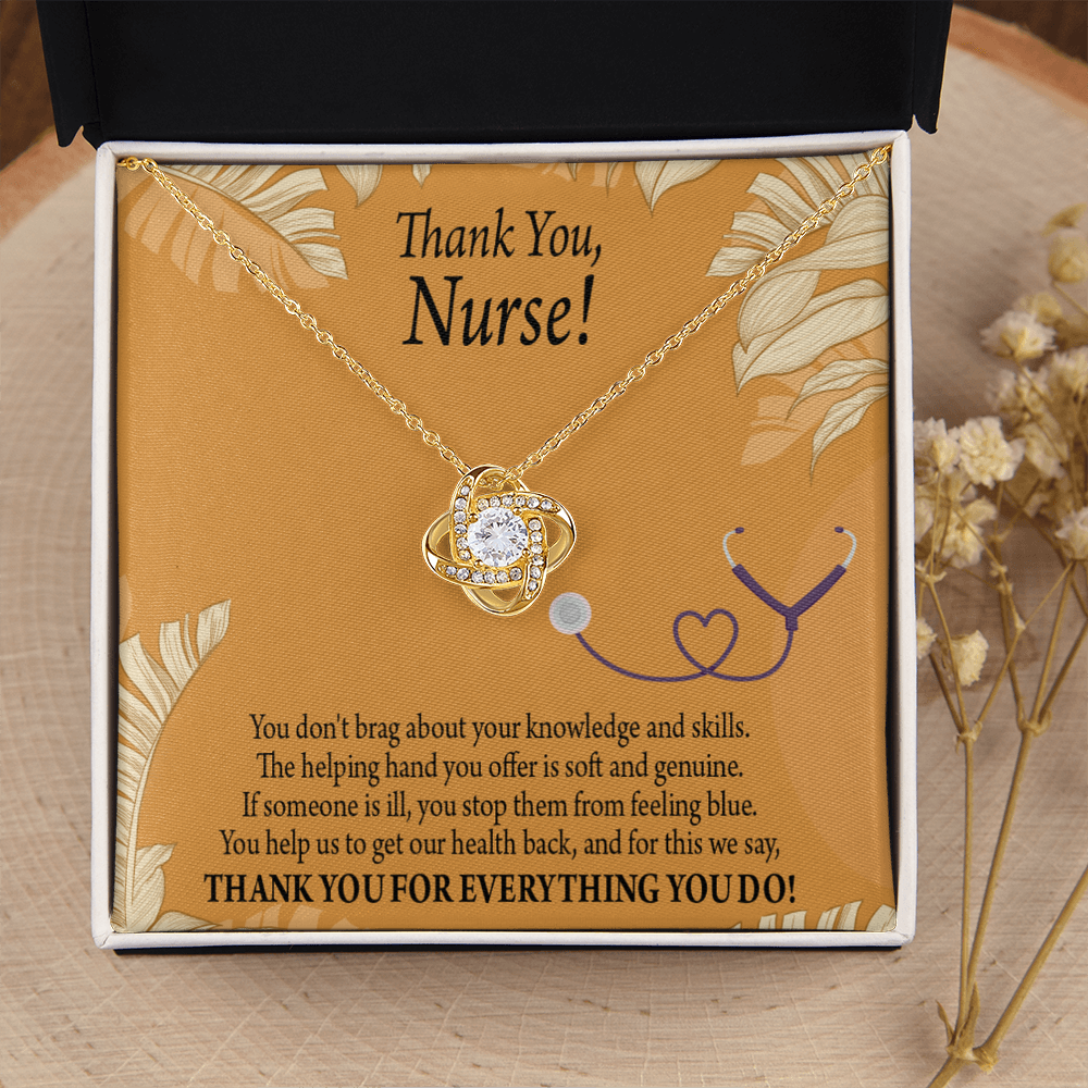Thank You Healthcare Medical Worker Nurse Appreciation Gift Infinity Knot Necklace Message Card-Express Your Love Gifts