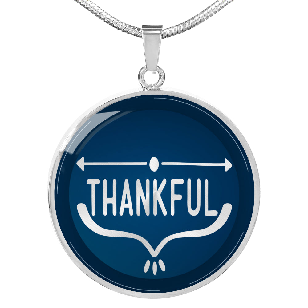 Thankful Circle Necklace Stainless Steel or 18k Gold 18-22"-Express Your Love Gifts