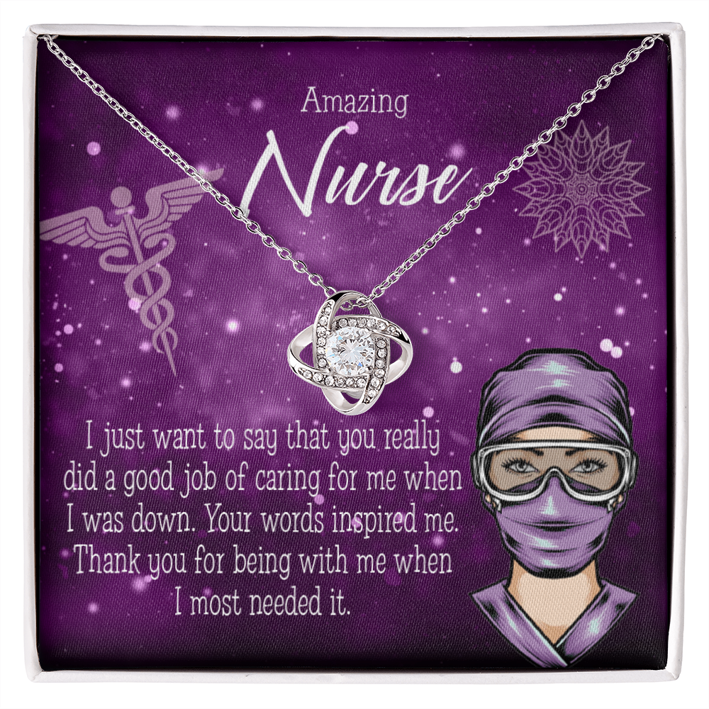 Thanks for Being There Healthcare Medical Worker Nurse Appreciation Gift Infinity Knot Necklace Message Card-Express Your Love Gifts