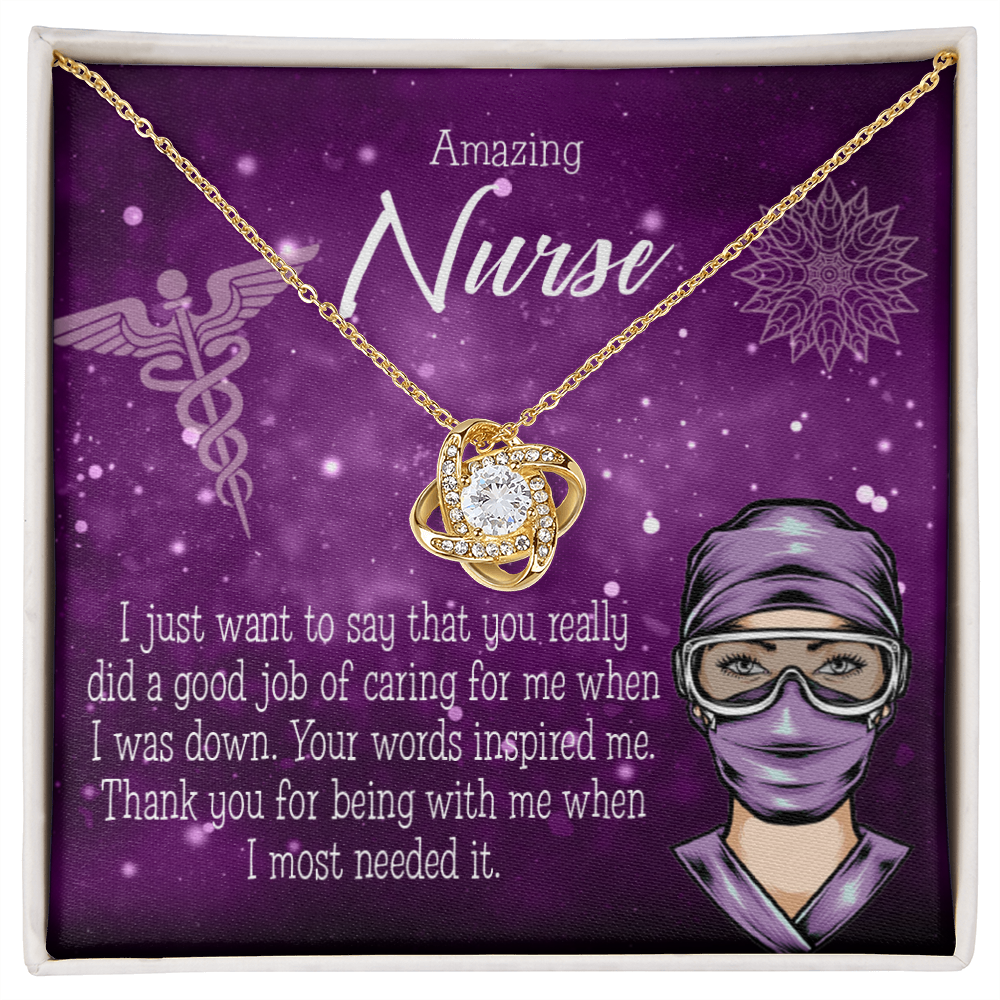 Thanks for Being There Healthcare Medical Worker Nurse Appreciation Gift Infinity Knot Necklace Message Card-Express Your Love Gifts